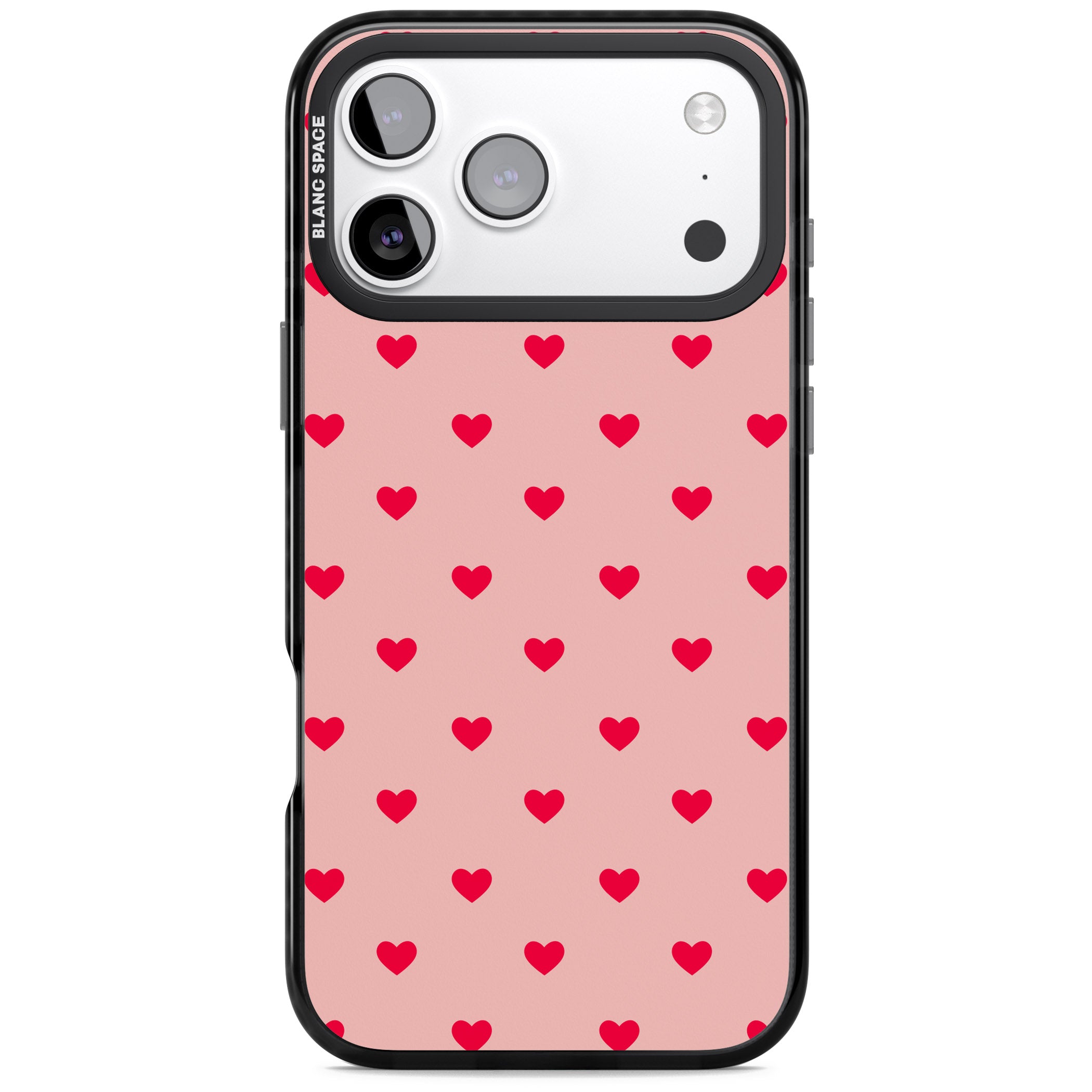 Small Heart Pattern: Red & Pink iPhone 17 Pro Impact Pro Black Phone Case