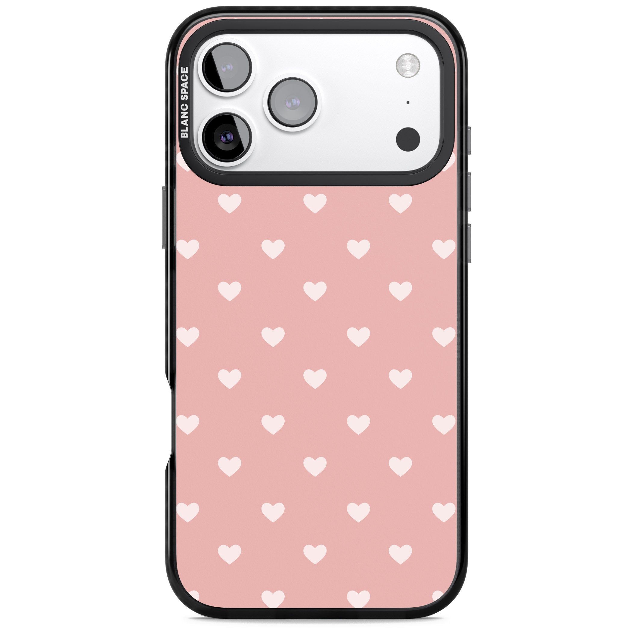 Small Heart Pattern: Pink iPhone 17 Pro Max Impact Pro Black Phone Case