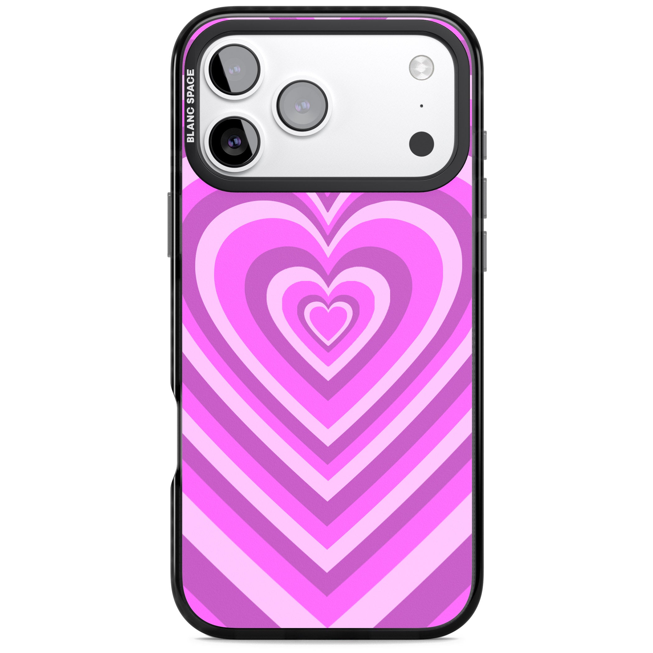 Pink Heart Illusion iPhone 17 Pro Impact Pro Black Phone Case