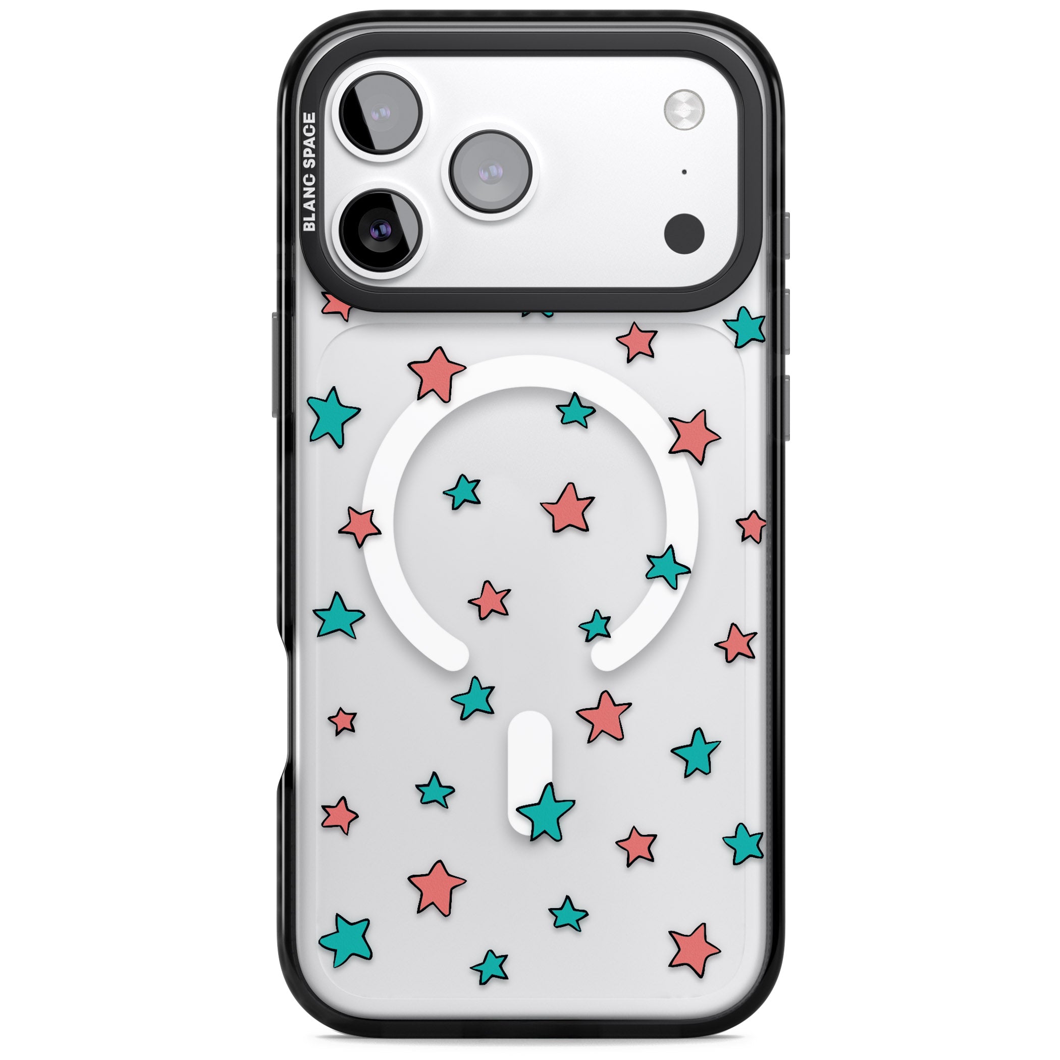 Heartstopper Stars Pattern iPhone 17 Pro Impact Pro Black Phone Case