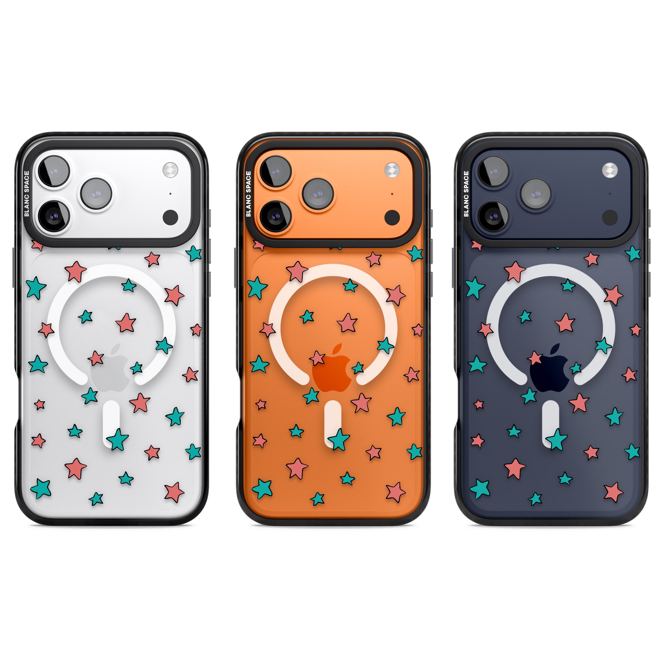 Heartstopper Stars Pattern iPhone 17 Pro Impact Pro Black Phone Case APT Impact Protection