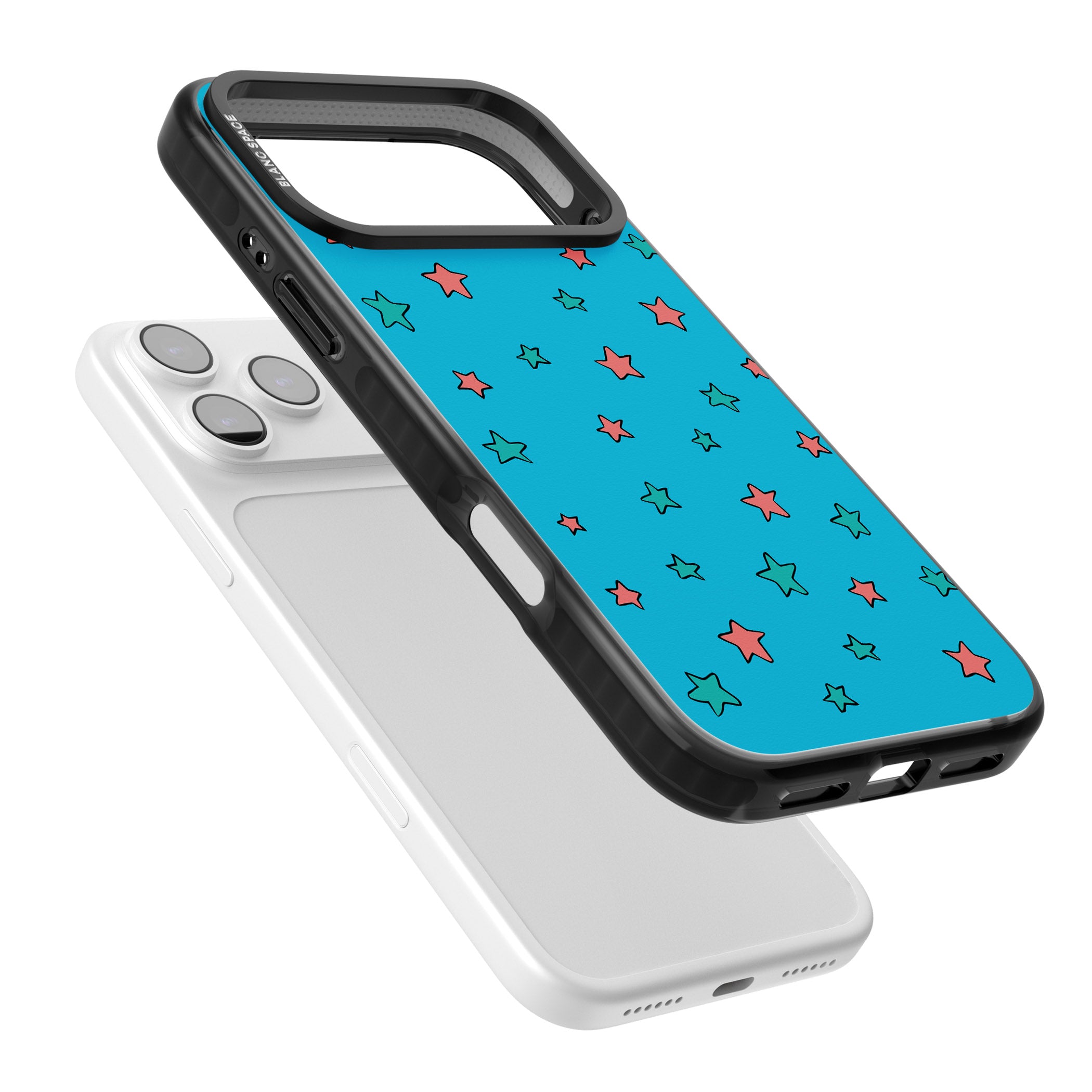 Blue Heartstopper Stars Pattern iPhone 17 Pro Impact Pro Black Phone Case Colours