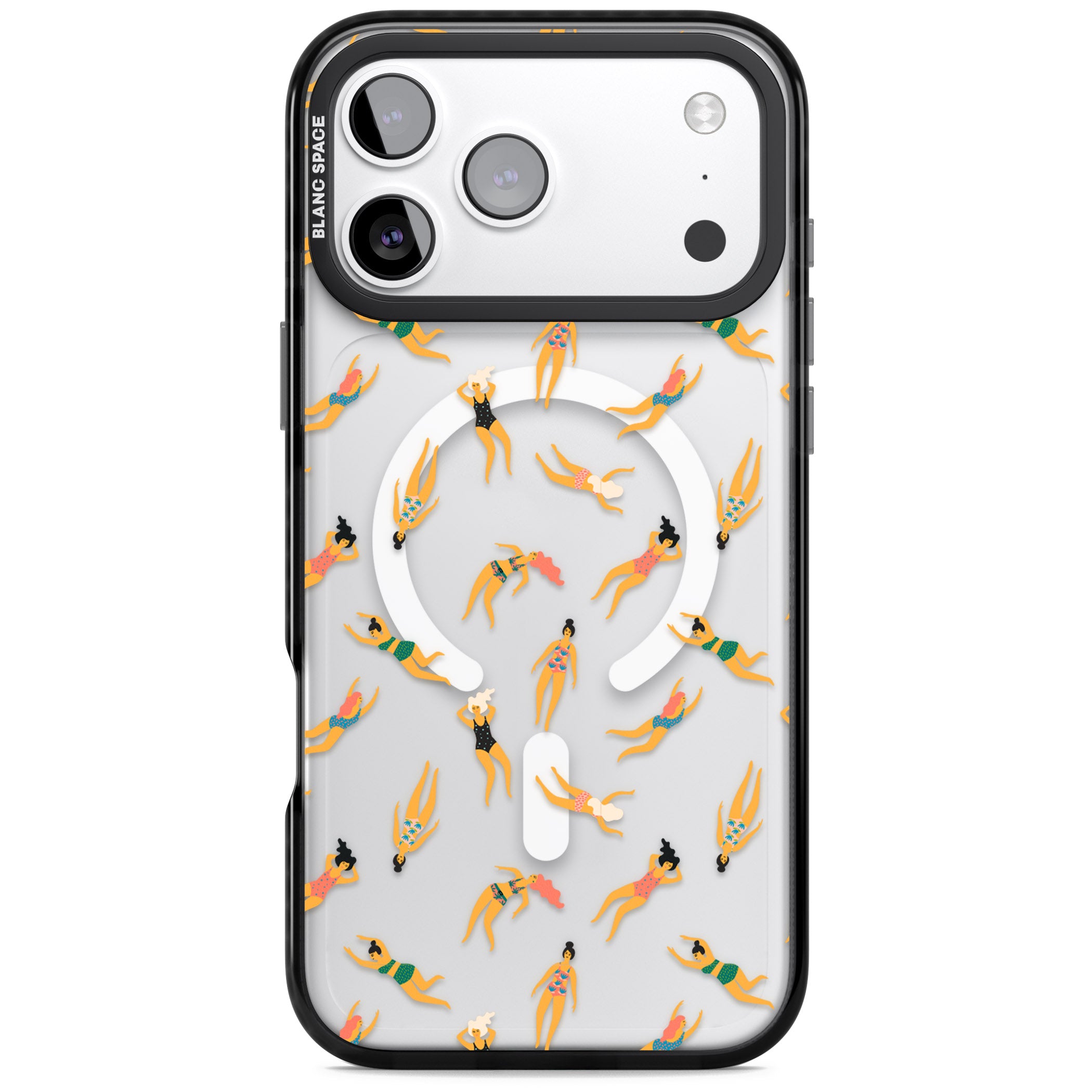 Poolside Pattern iPhone 17 Pro Impact Pro Black Phone Case