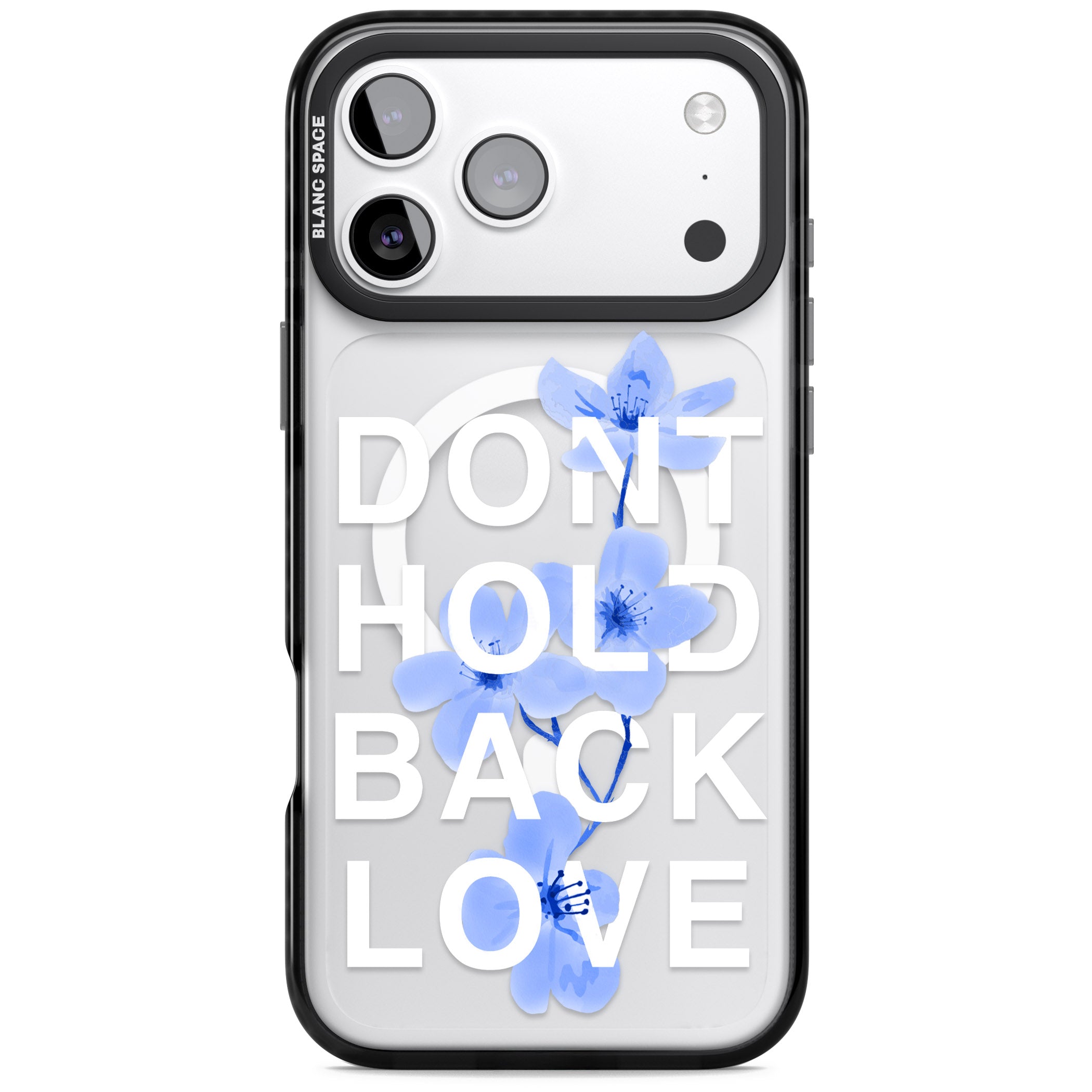 Don'T Hold Back Love Blue & White iPhone 17 Pro Impact Pro Black Phone Case