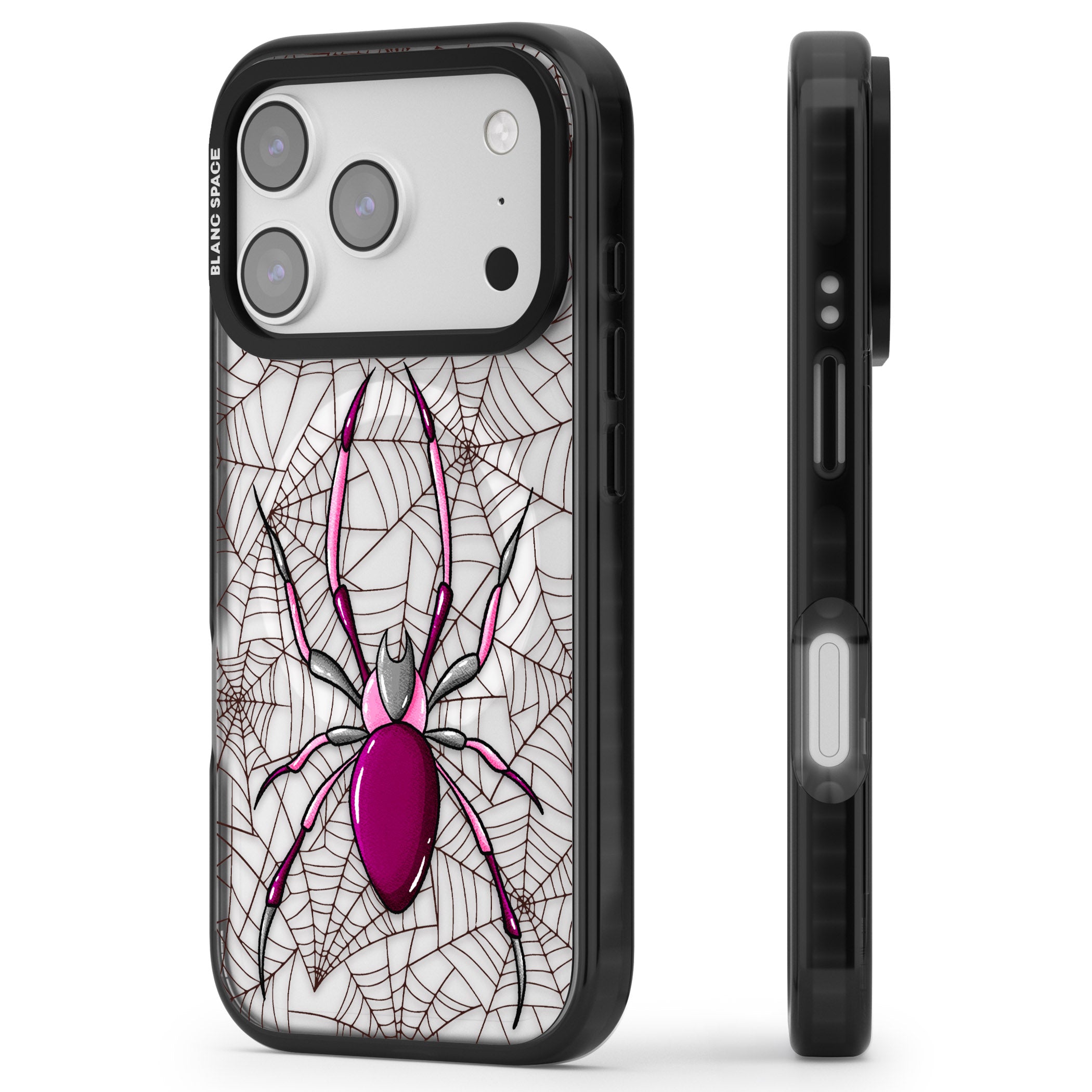 Arachnophobia iPhone 17 Pro Impact Pro Black Phone Case Side Profile