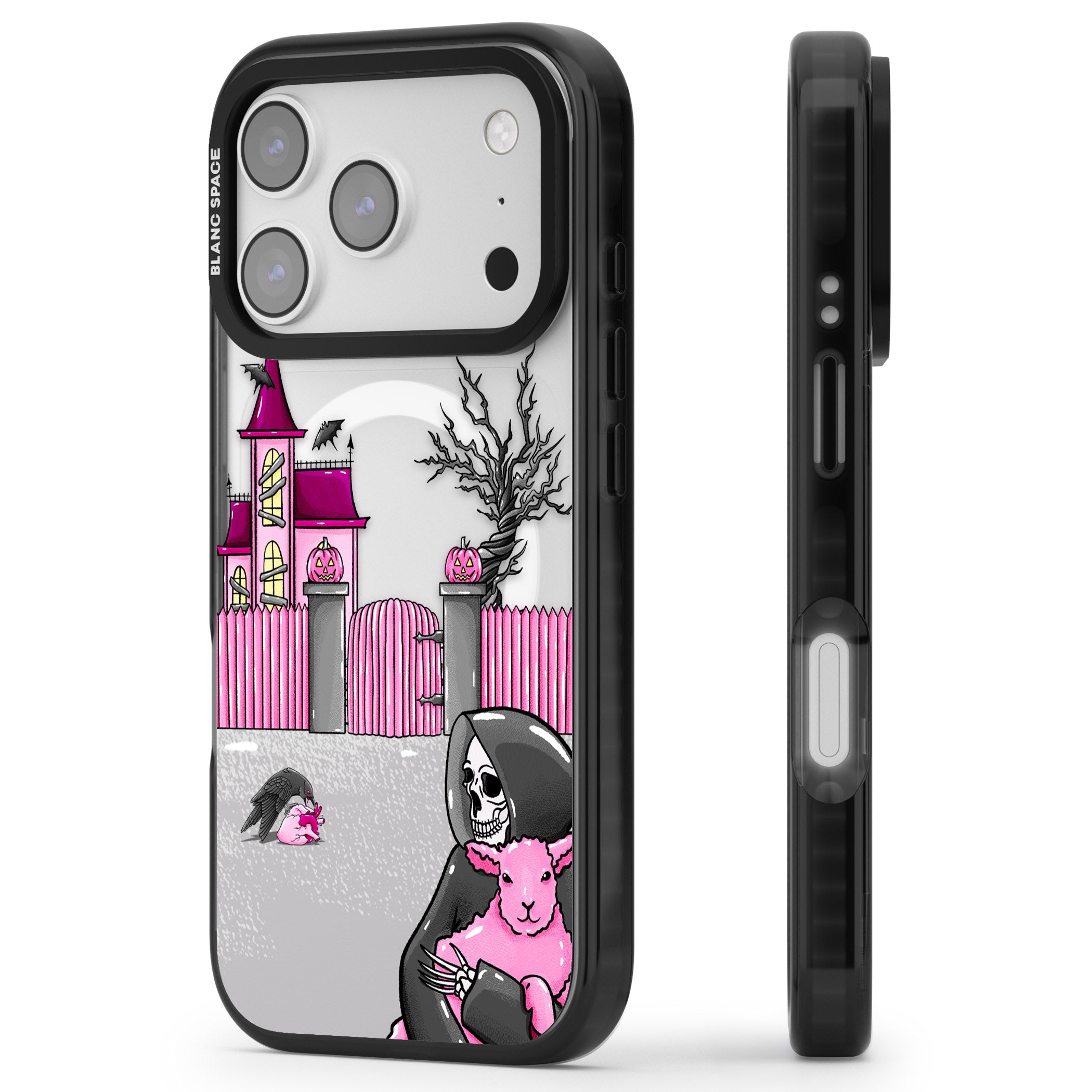 Left With My Heart iPhone 17 Pro Max Impact Pro Black Phone Case Side Profile