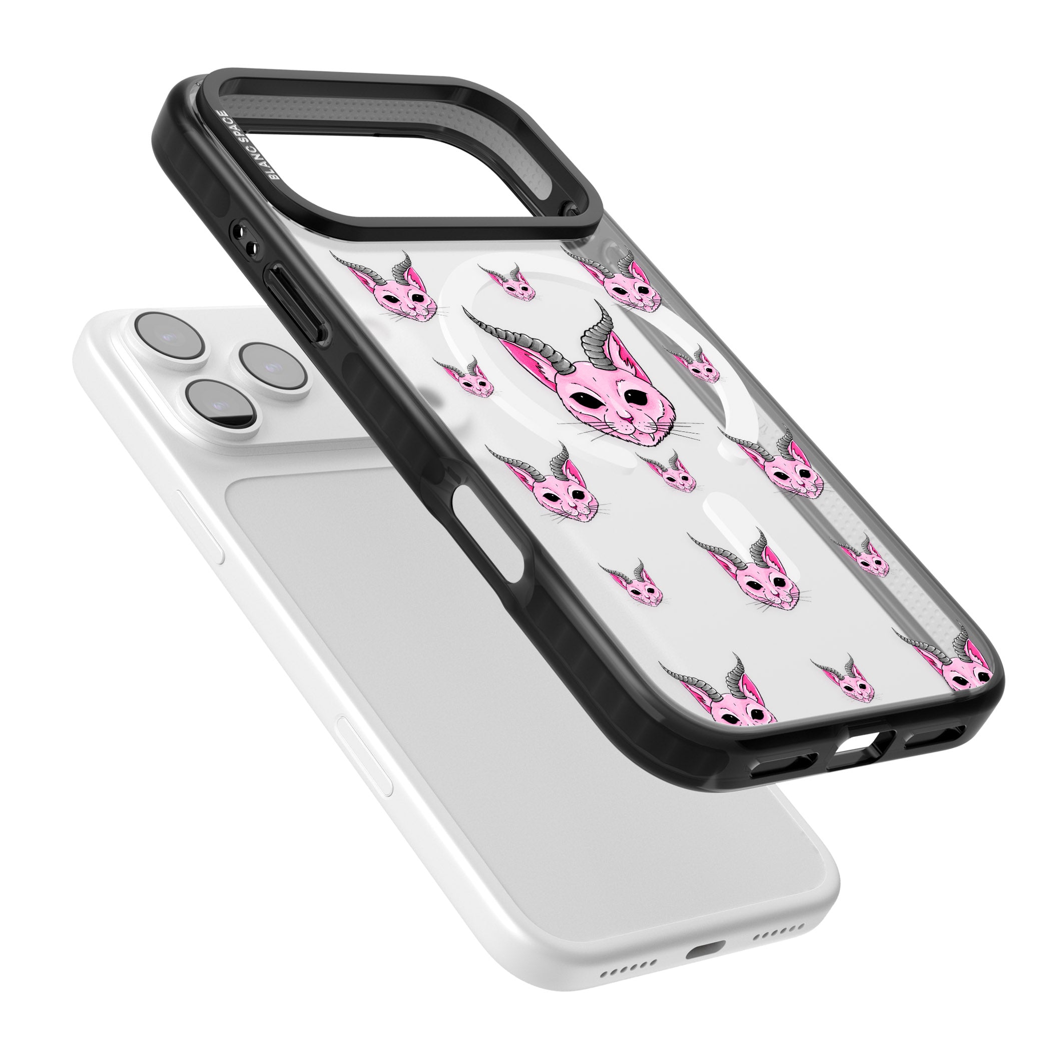 Demon Cat Pattern iPhone 17 Pro Max Impact Pro Black Phone Case Colours
