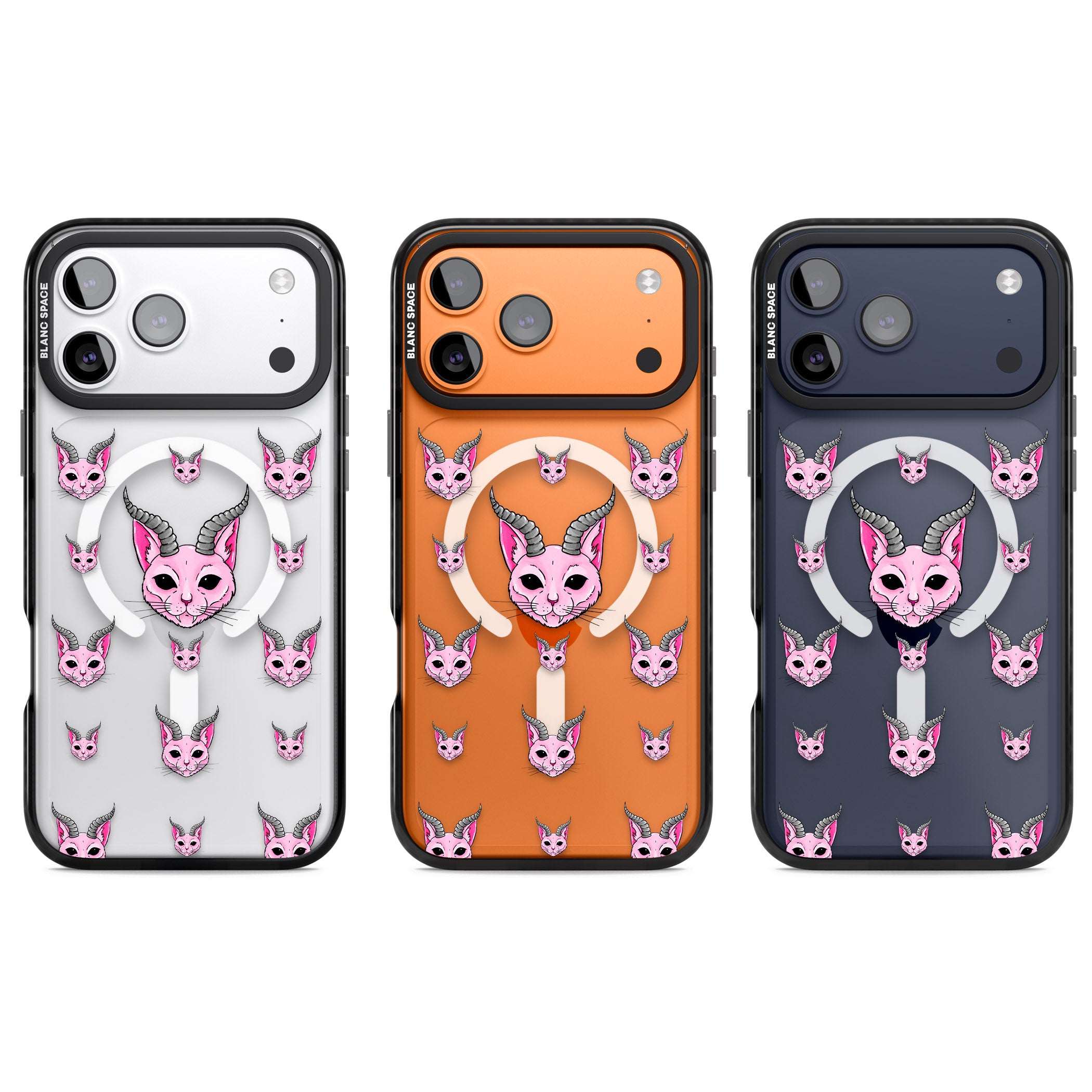 Demon Cat Pattern iPhone 17 Pro Impact Pro Black Phone Case APT Impact Protection