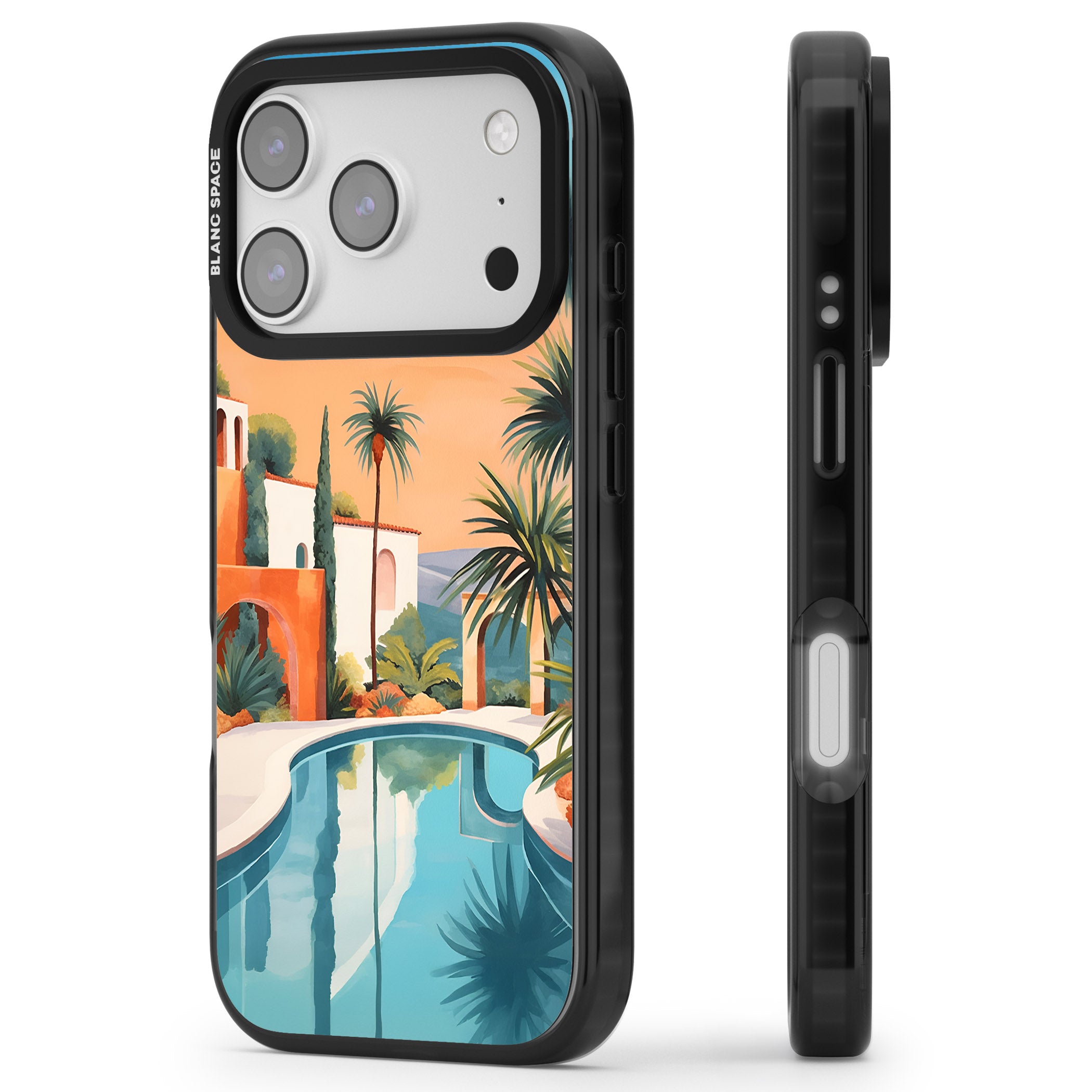 Villa Sunset iPhone 17 Pro Max Impact Pro Black Phone Case Side Profile