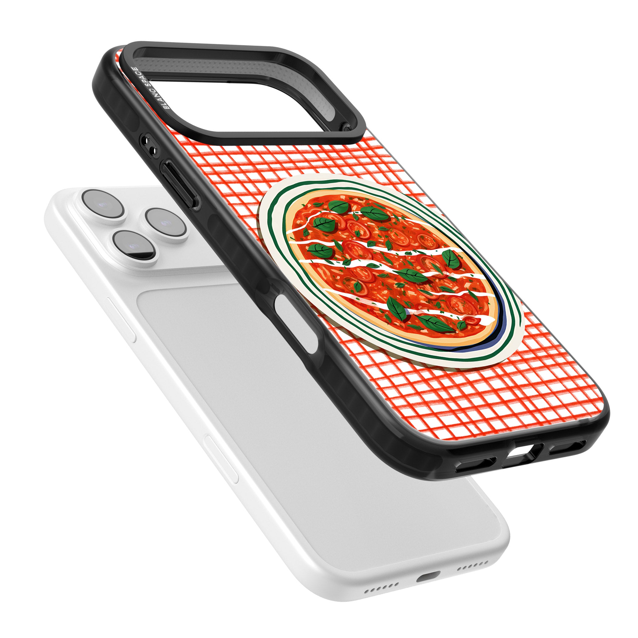 Margherita On Red Check iPhone 17 Pro Max Impact Pro Black Phone Case Colours