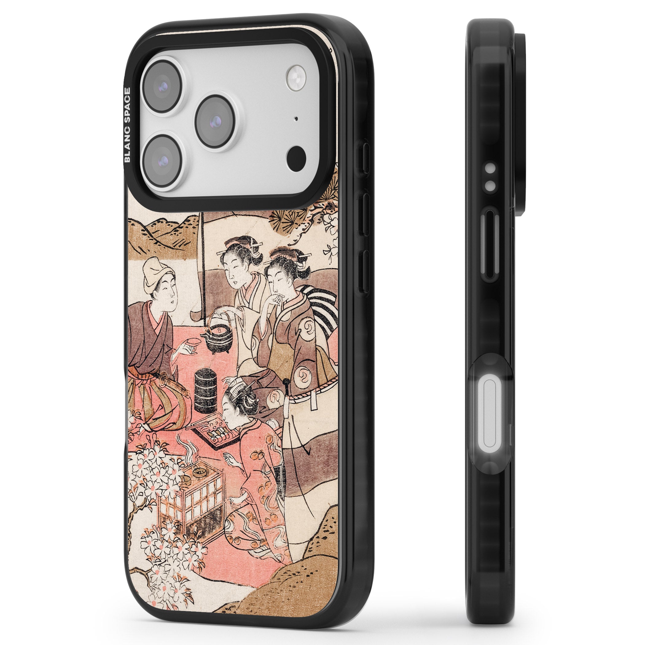 Japanese Afternoon Tea iPhone 17 Pro Impact Pro Black Phone Case Side Profile