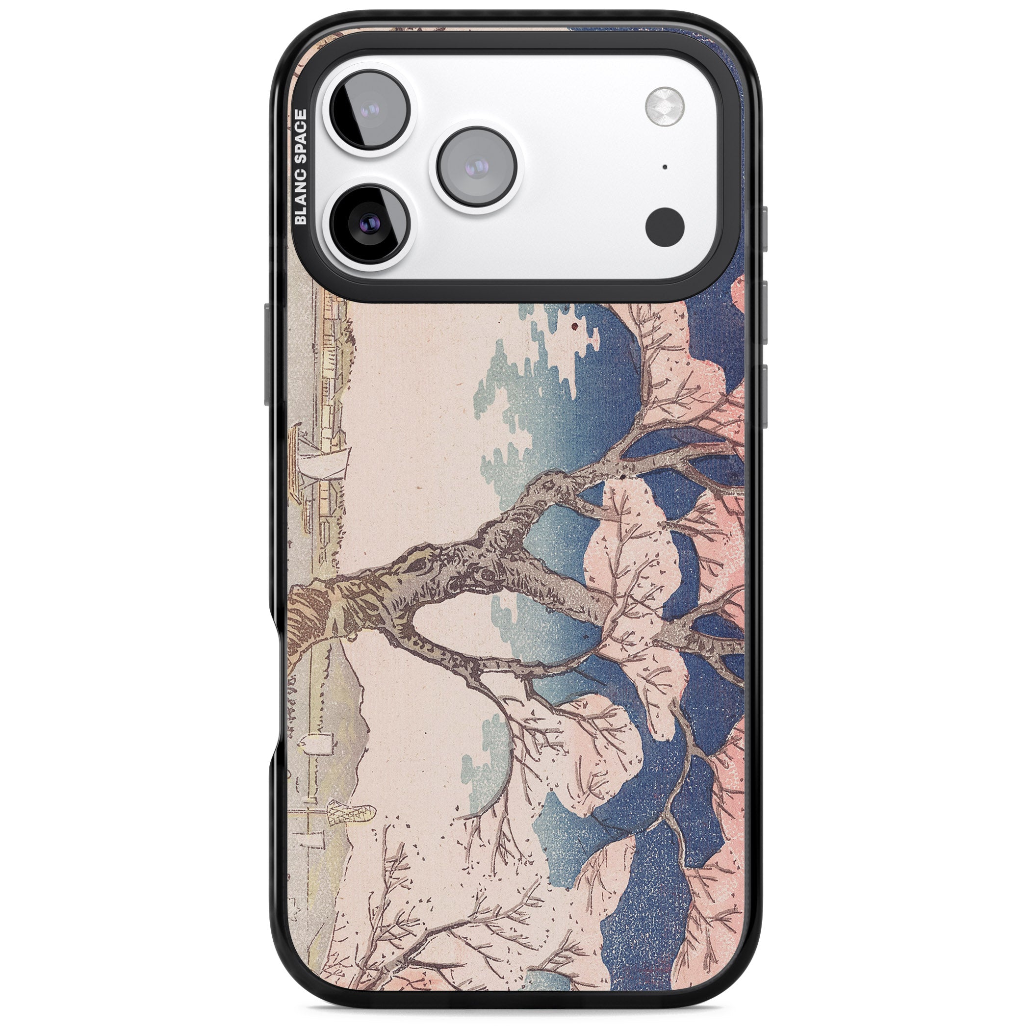 Vintage Japanese Illustrations Cherry Tree iPhone 17 Pro Max Impact Pro Black Phone Case