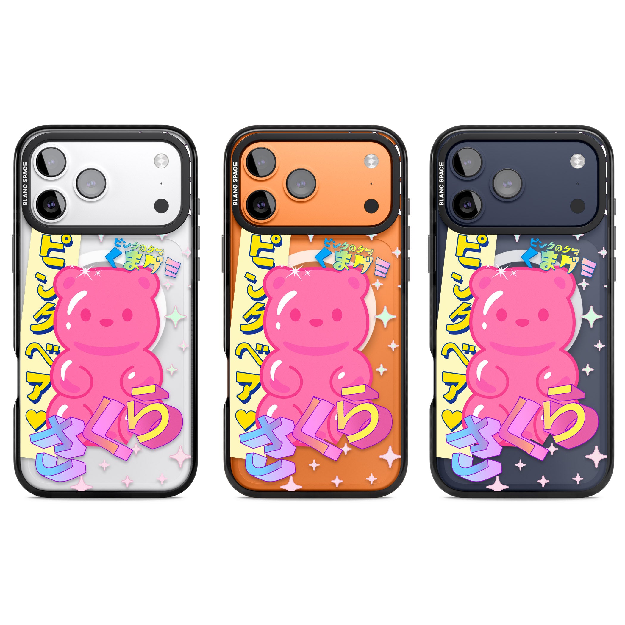 Kawaii Pink Bear Collage iPhone 17 Pro Impact Pro Black Phone Case APT Impact Protection
