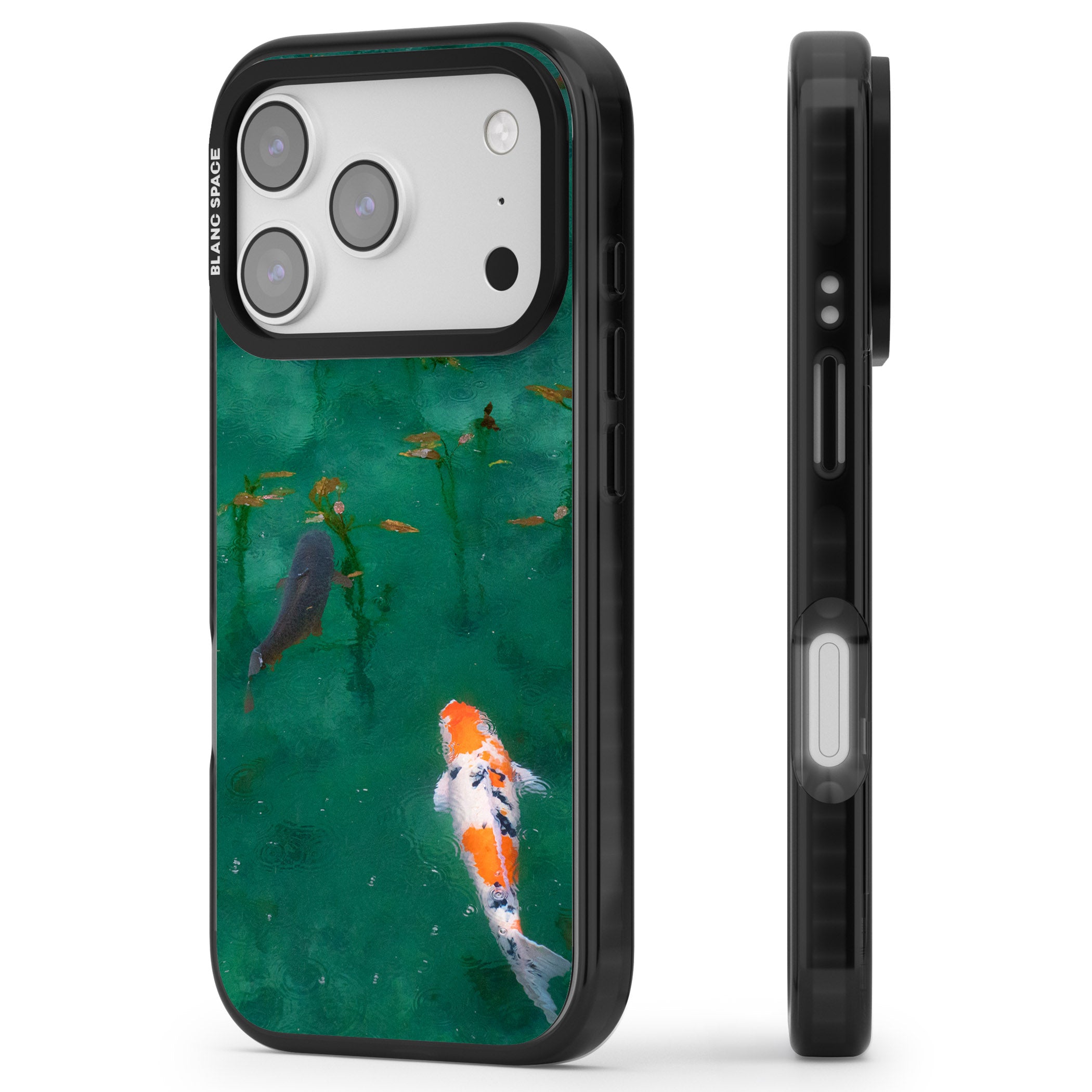 Koi Fish iPhone 17 Pro Impact Pro Black Phone Case Side Profile