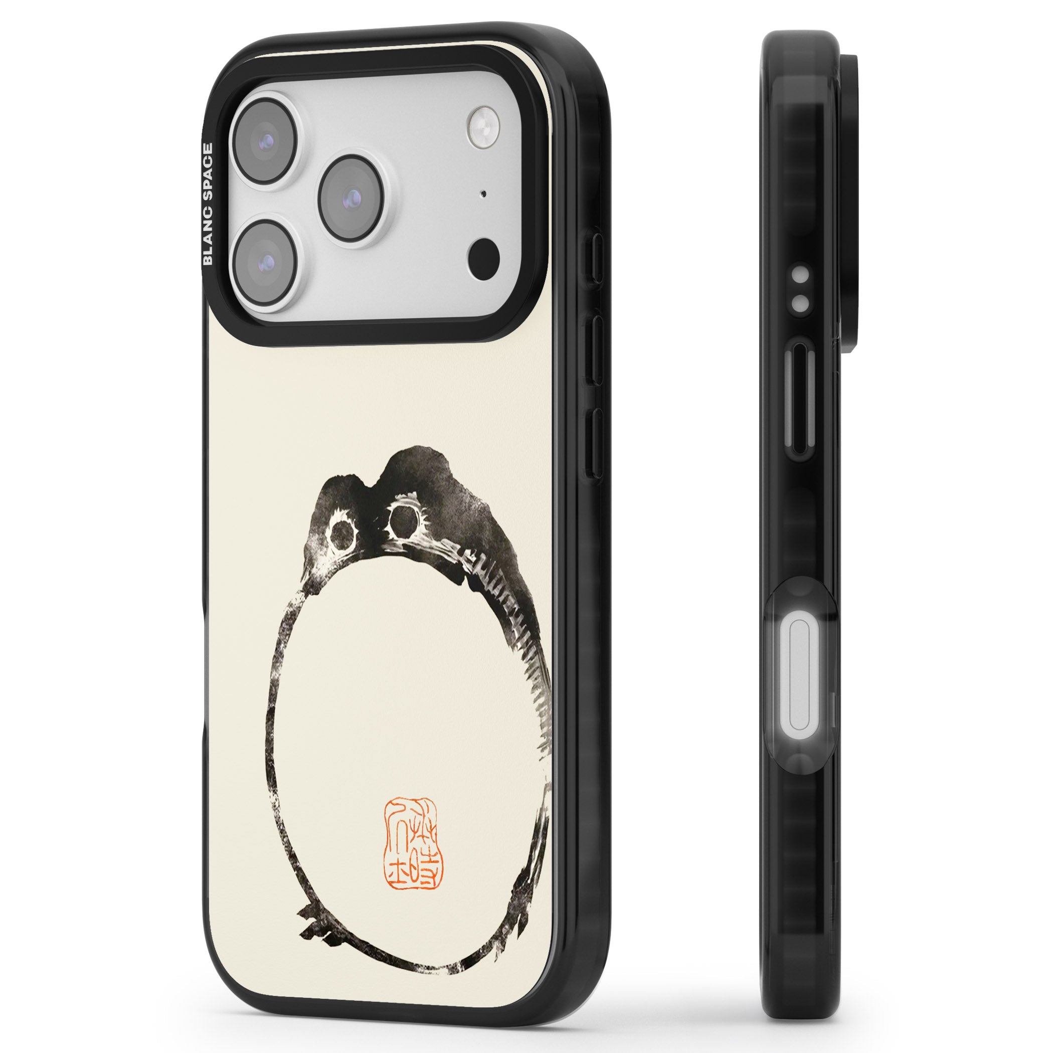 Matsumoto Hoji Round Frog iPhone 17 Pro Impact Pro Black Phone Case Side Profile
