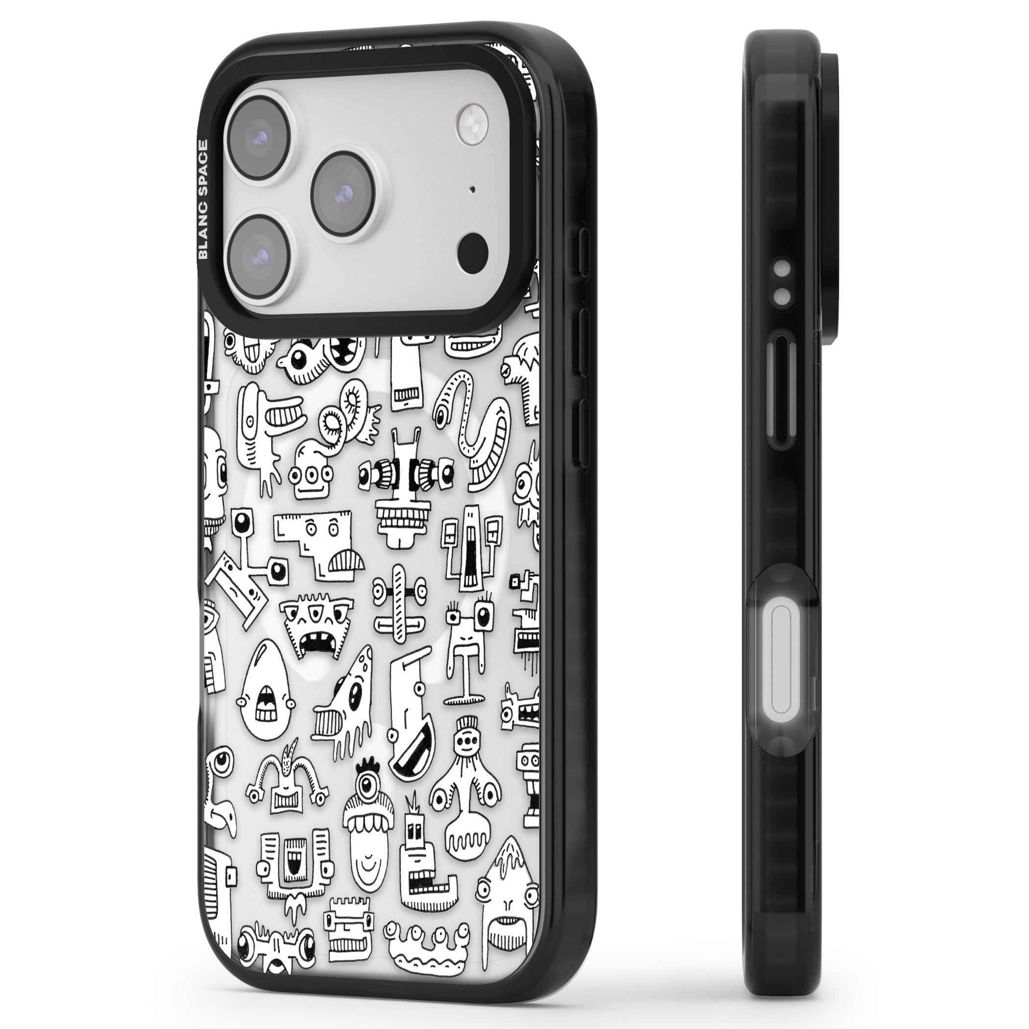 Weird Friends iPhone 17 Pro Max Impact Pro Black Phone Case Side Profile