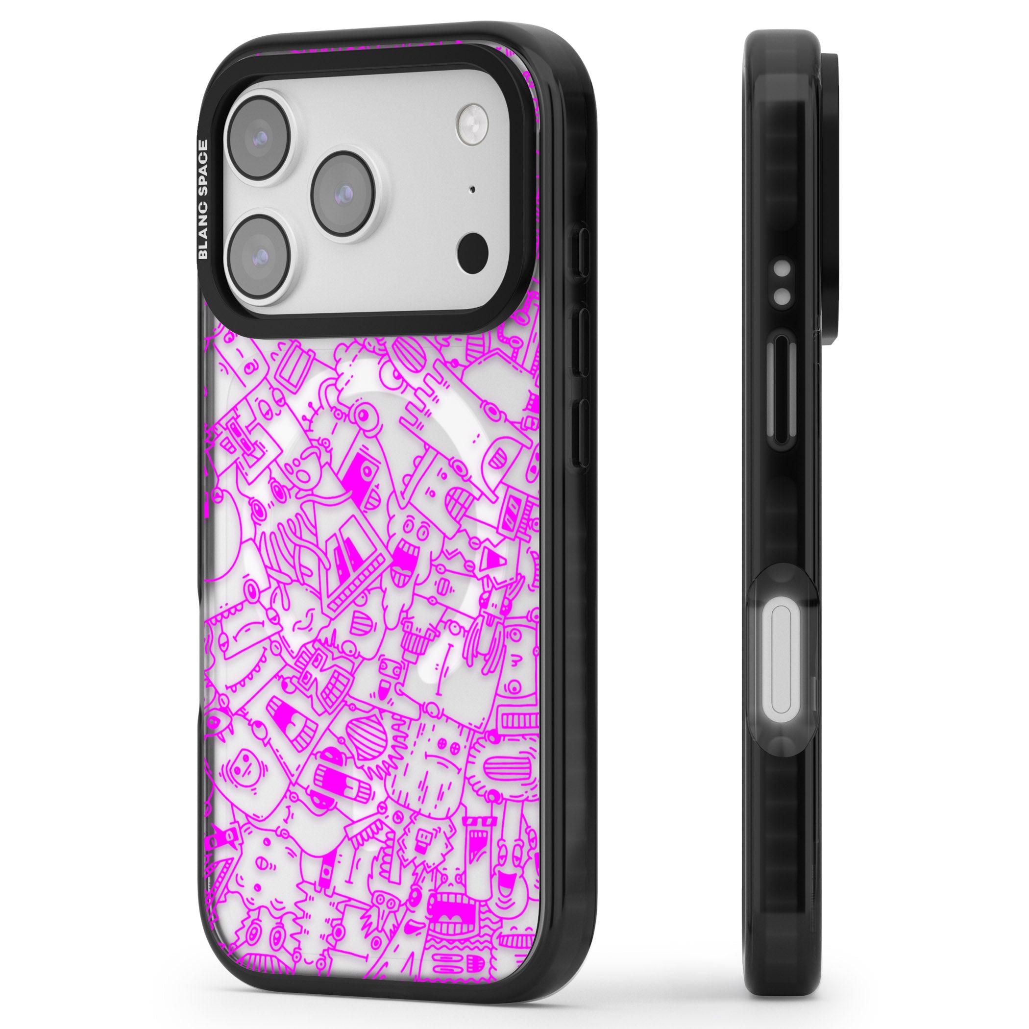 Pink Pals iPhone 17 Pro Impact Pro Black Phone Case Side Profile