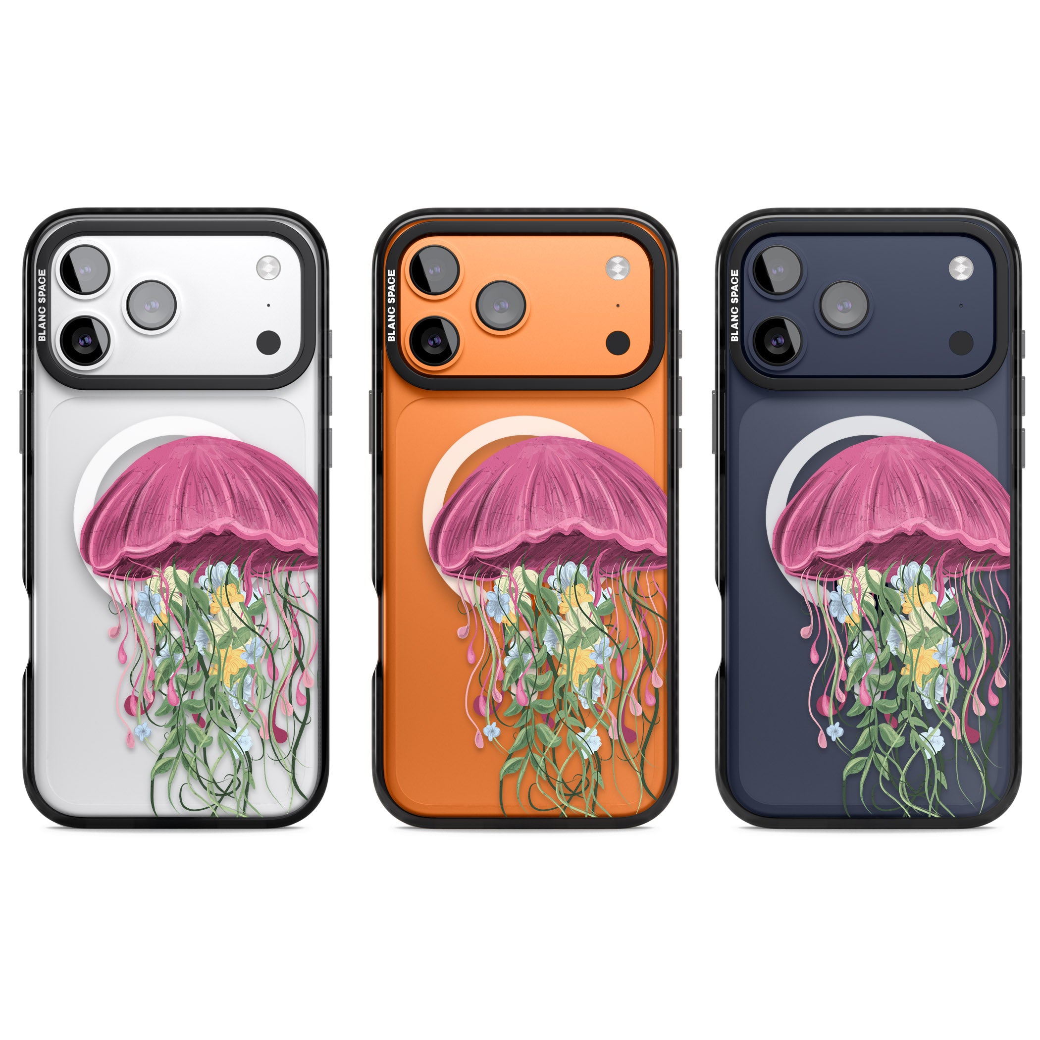 Botanical Jellyfish iPhone 17 Pro Impact Pro Black Phone Case APT Impact Protection