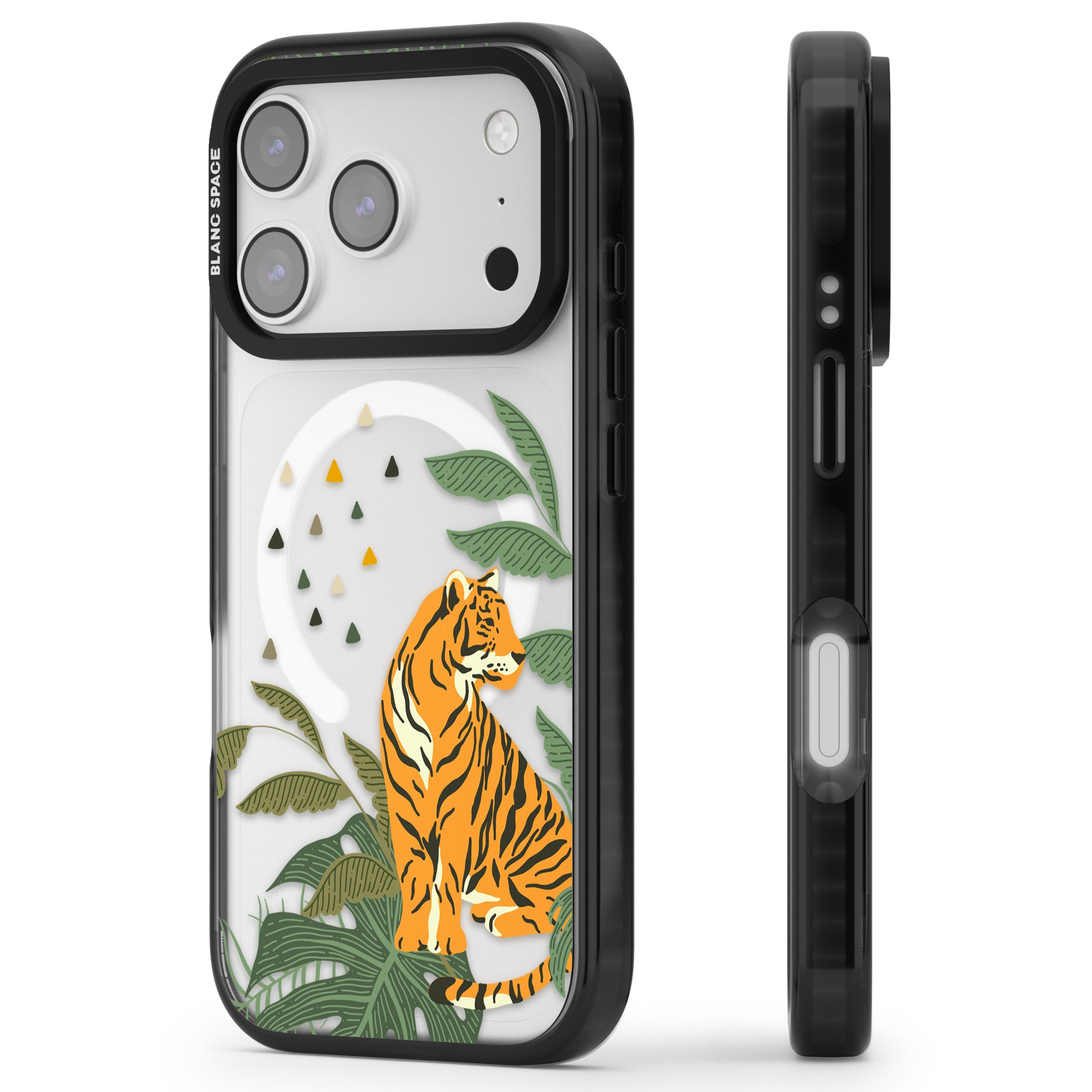 Tiger Jungle iPhone 17 Pro Max Impact Pro Black Phone Case Side Profile