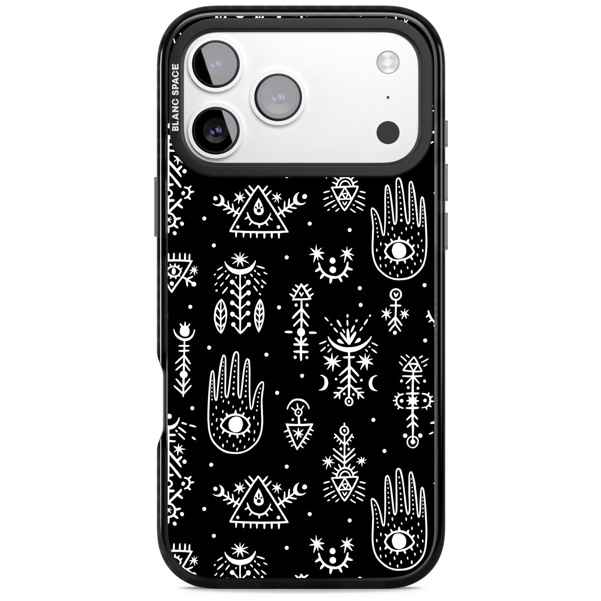 Tribal Symbols Black iPhone 17 Pro Impact Pro Black Phone Case