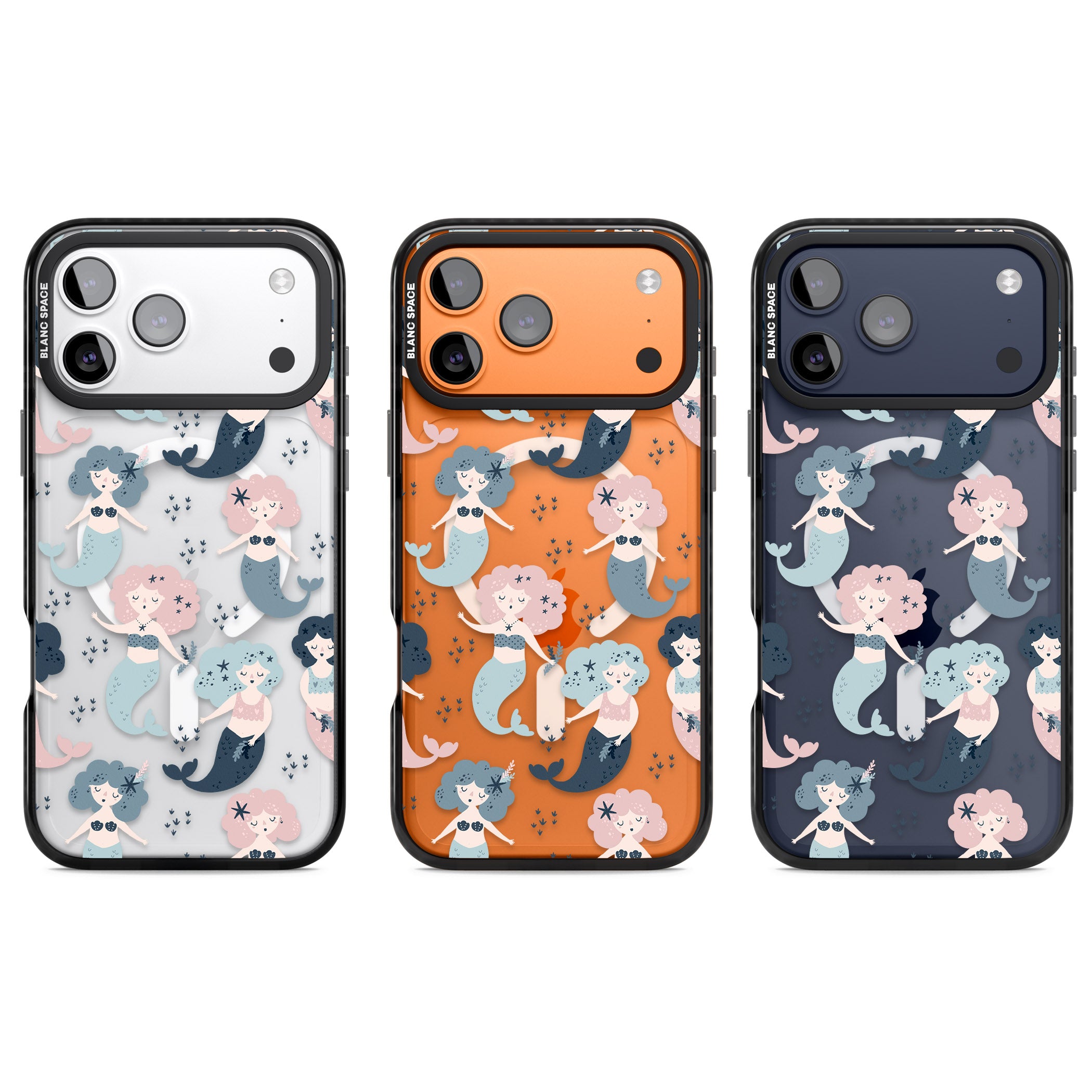 Pastel Mermaids iPhone 17 Pro Impact Pro Black Phone Case APT Impact Protection