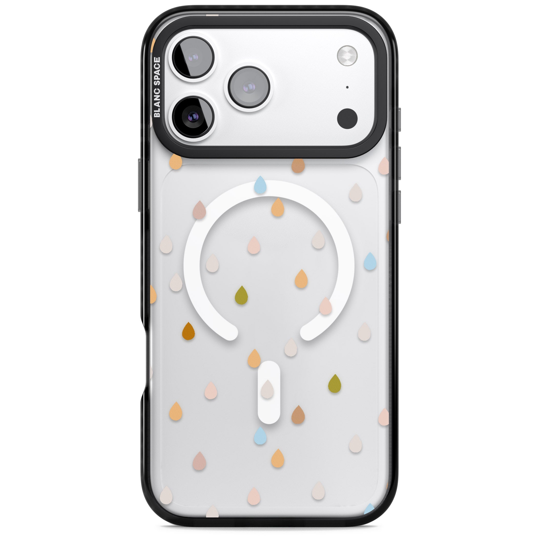 Pastel Raindrops iPhone 17 Pro Max Impact Pro Black Phone Case