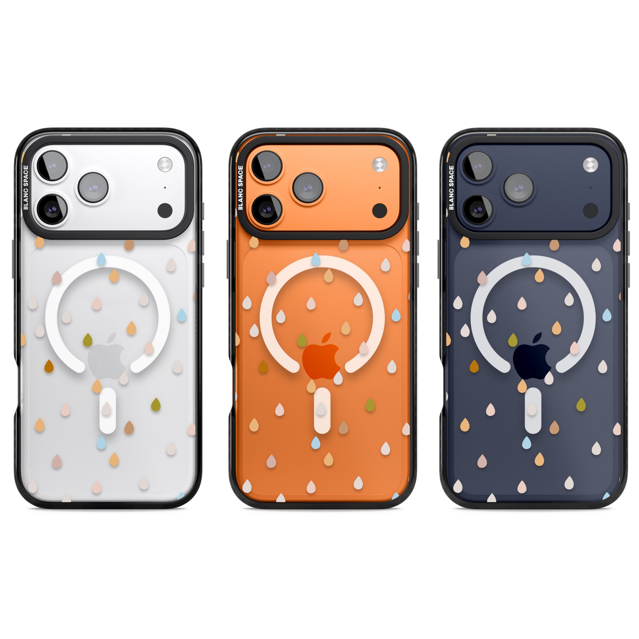 Pastel Raindrops iPhone 17 Pro Impact Pro Black Phone Case APT Impact Protection