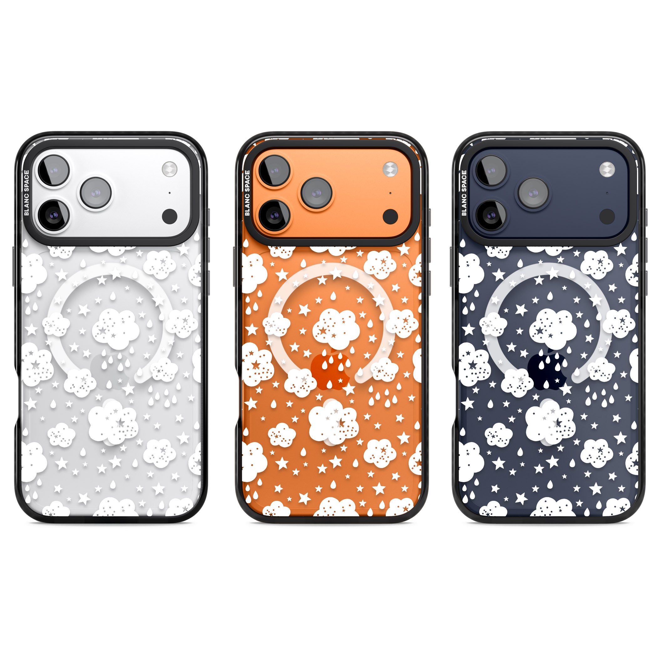 Starry Rain Clouds iPhone 17 Pro Impact Pro Black Phone Case APT Impact Protection