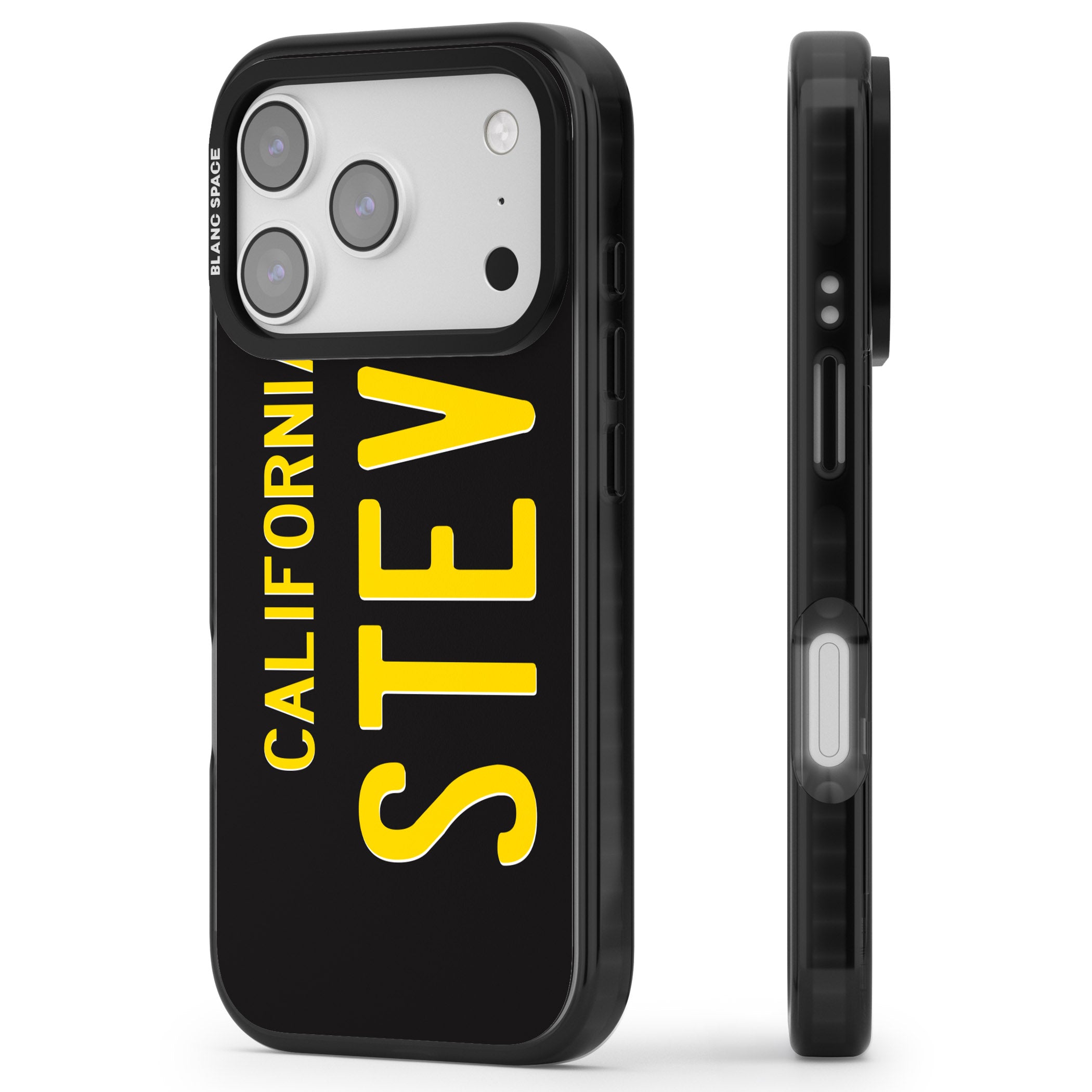 Personalised Vintage California License Plate iPhone 17 Pro Impact Pro Black Phone Case Side Profile