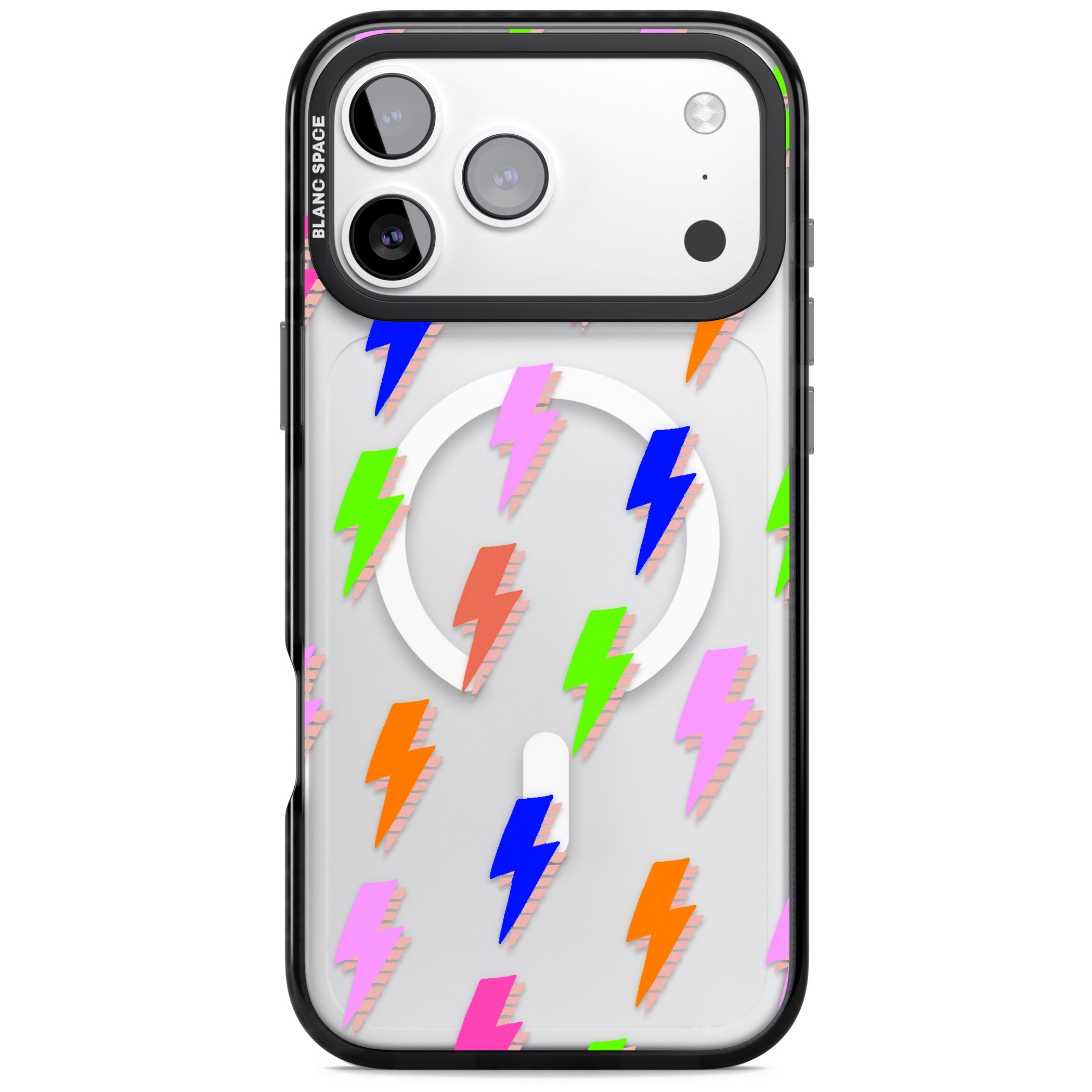 Rainbow Pop Lightning iPhone 17 Pro Max Impact Pro Black Phone Case