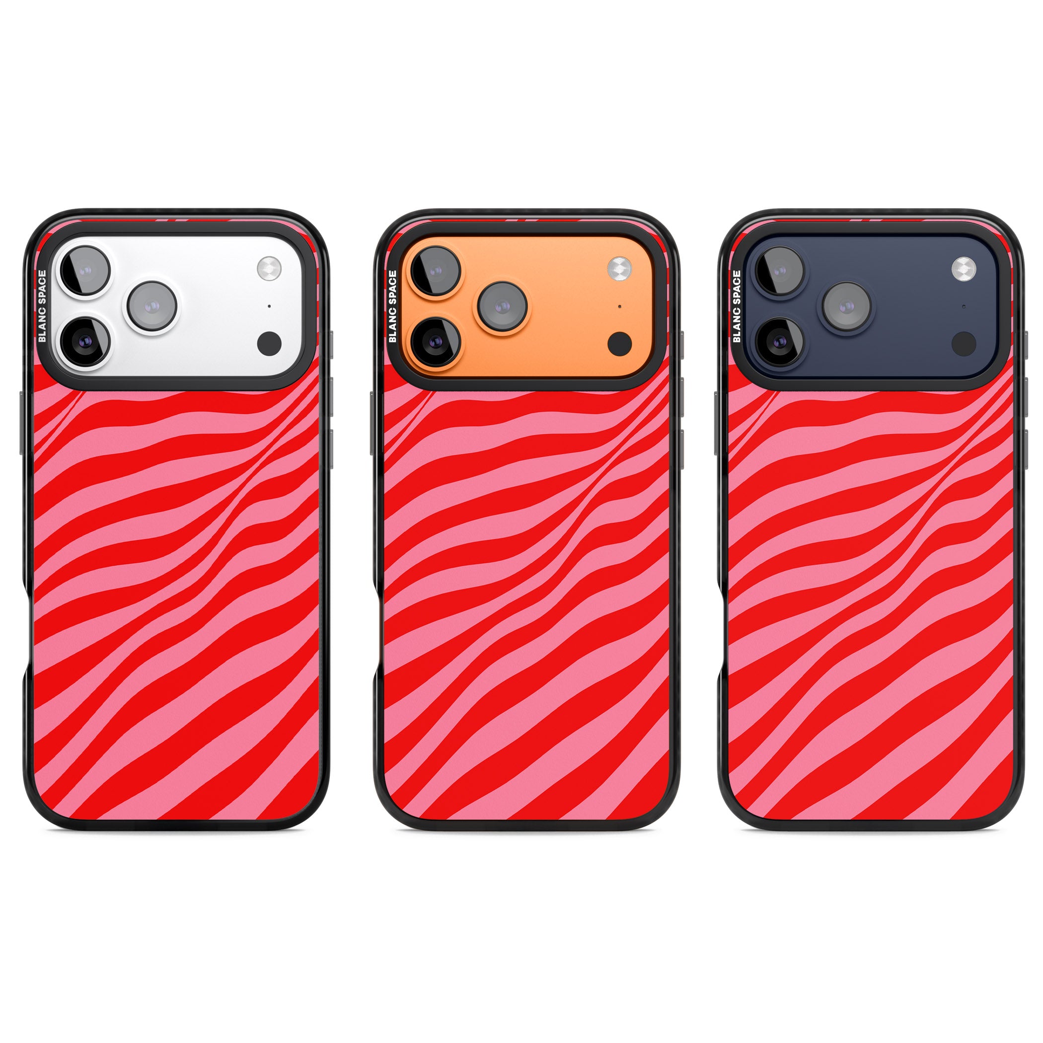 Pink & Red Distorted Line iPhone 17 Pro Impact Pro Black Phone Case APT Impact Protection