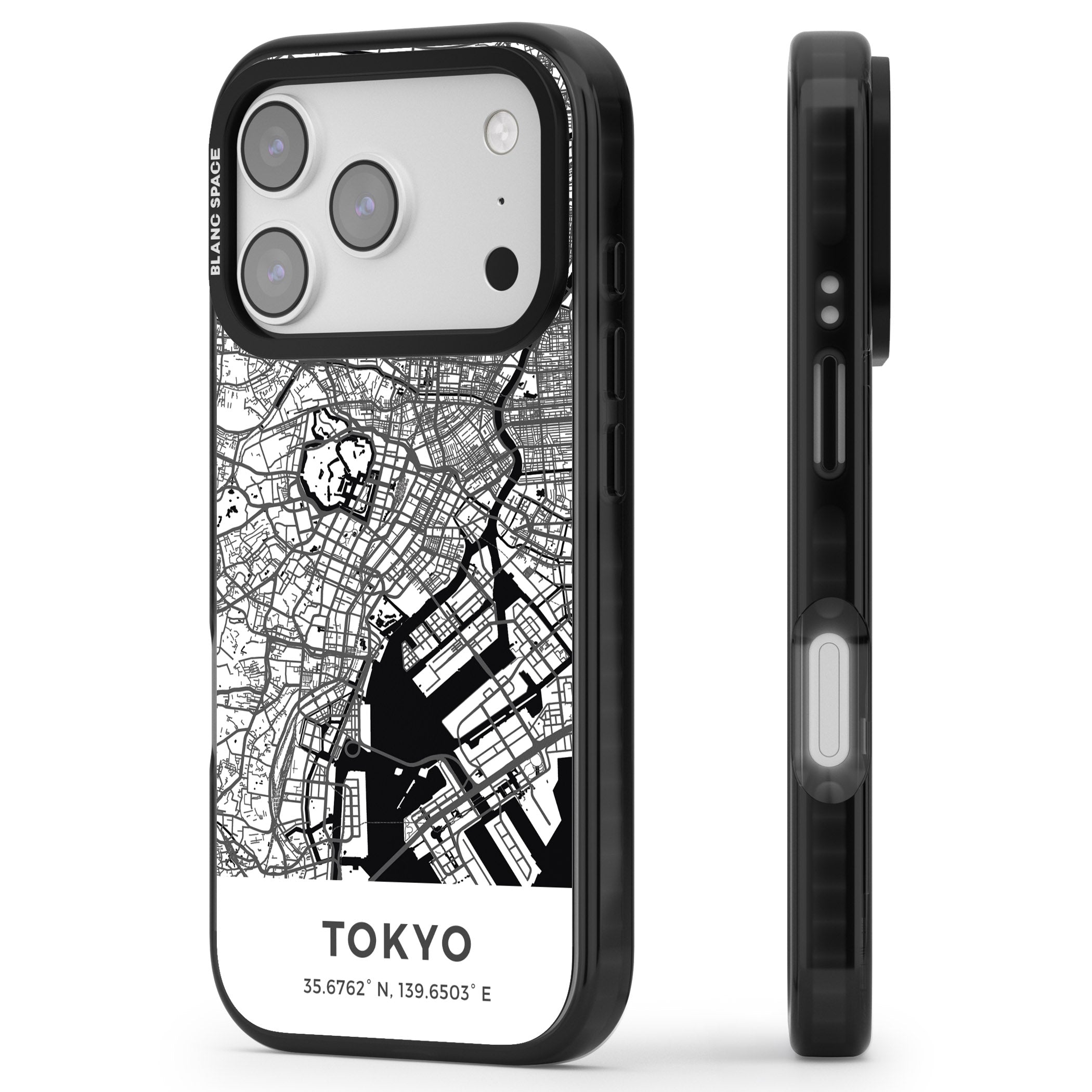 Tokyo Map iPhone 17 Pro Impact Pro Black Phone Case Side Profile