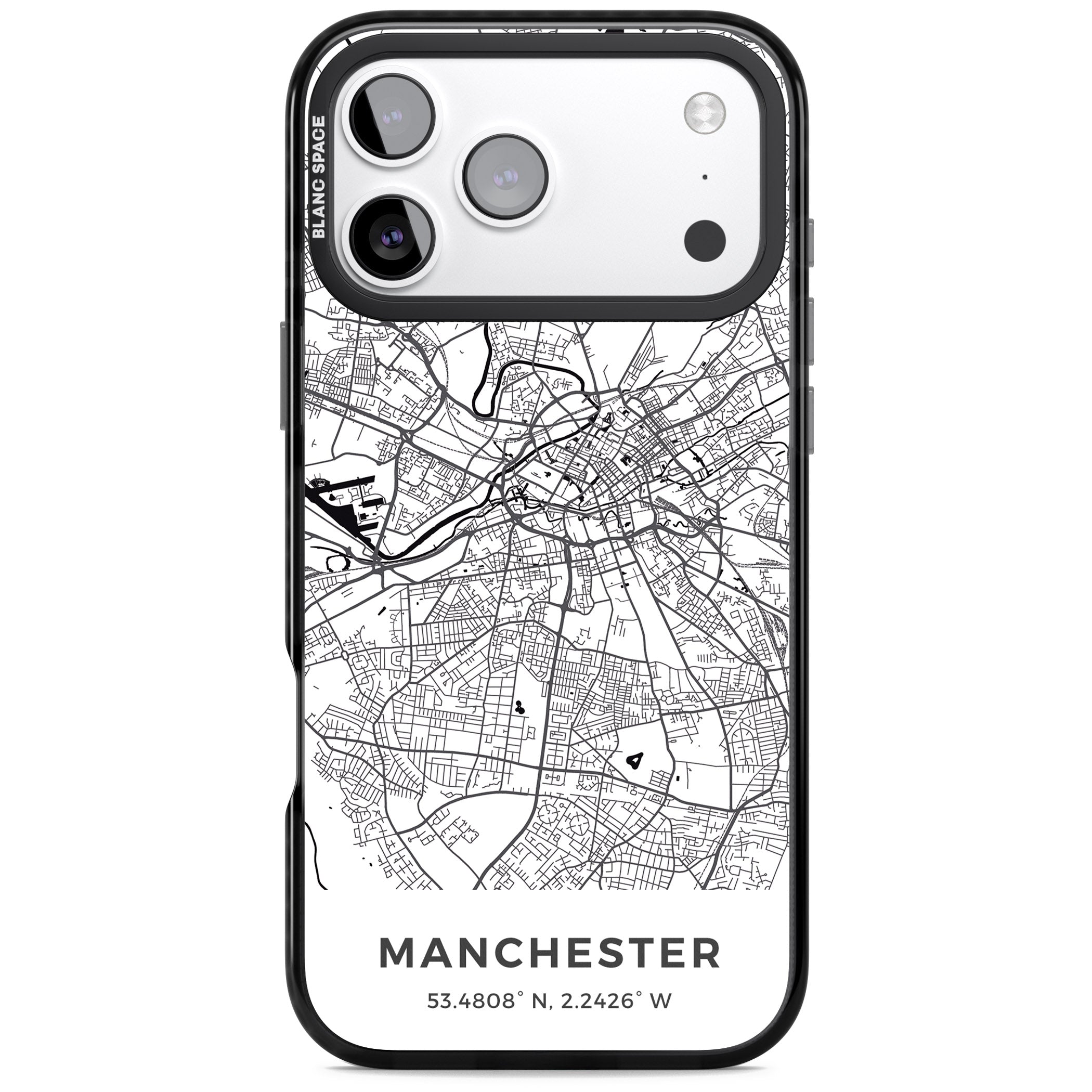 Manchester Map iPhone 17 Pro Impact Pro Black Phone Case
