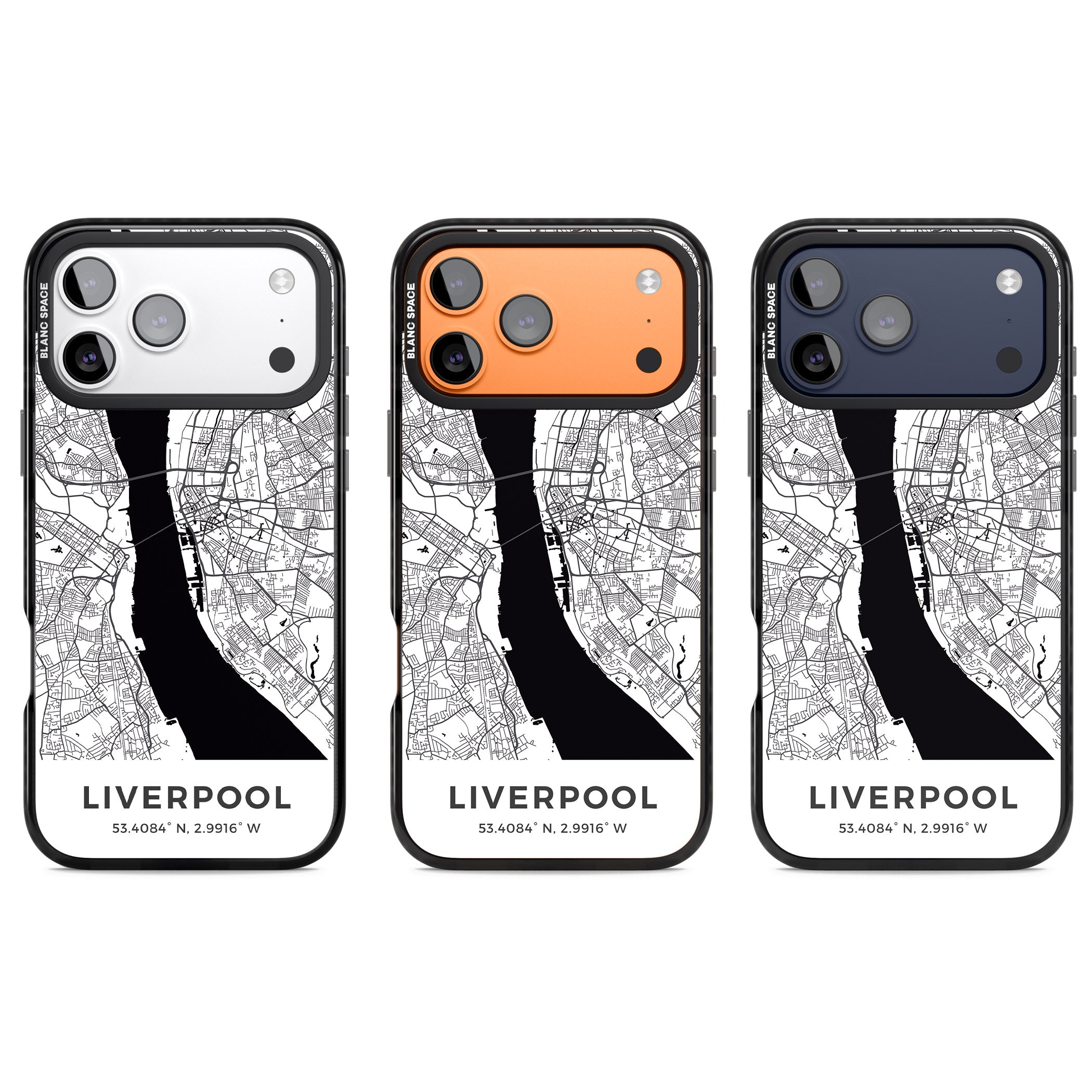 Liverpool Map iPhone 17 Pro Impact Pro Black Phone Case APT Impact Protection