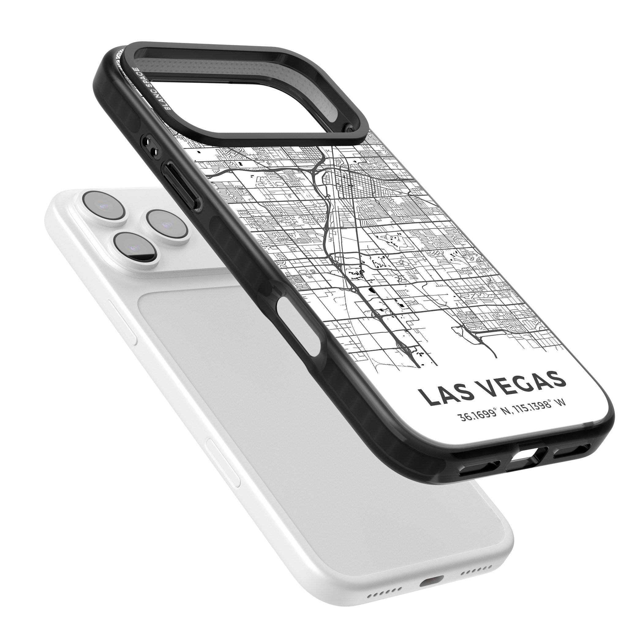 Las Vegas Map iPhone 17 Pro Impact Pro Black Phone Case Colours