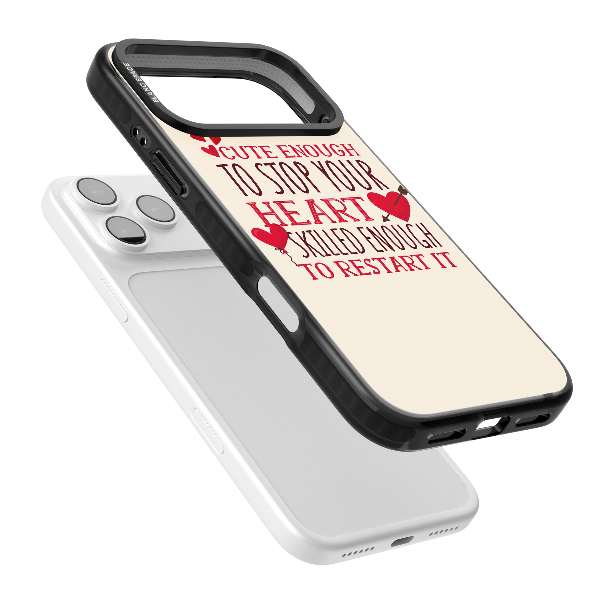 Cute Enough To Stop Your Heart iPhone 17 Pro Impact Pro Black Phone Case Colours