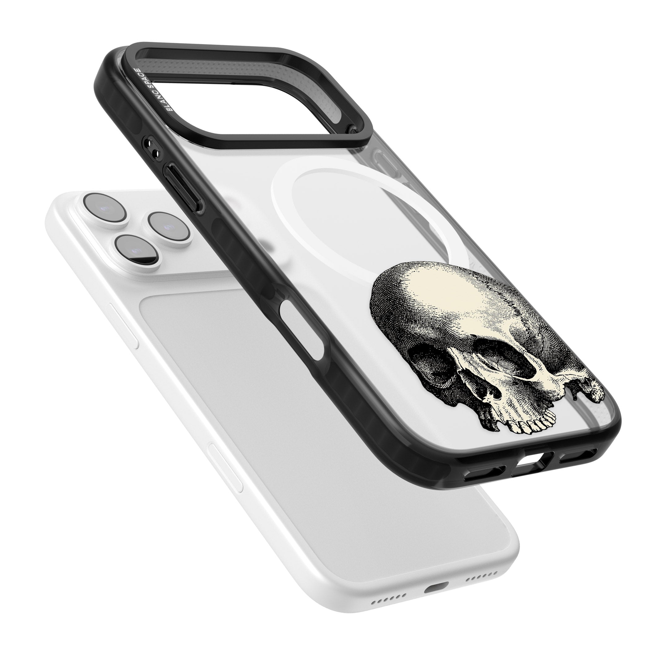 Minimal Vintage Skull iPhone 17 Pro Max Impact Pro Black Phone Case Colours