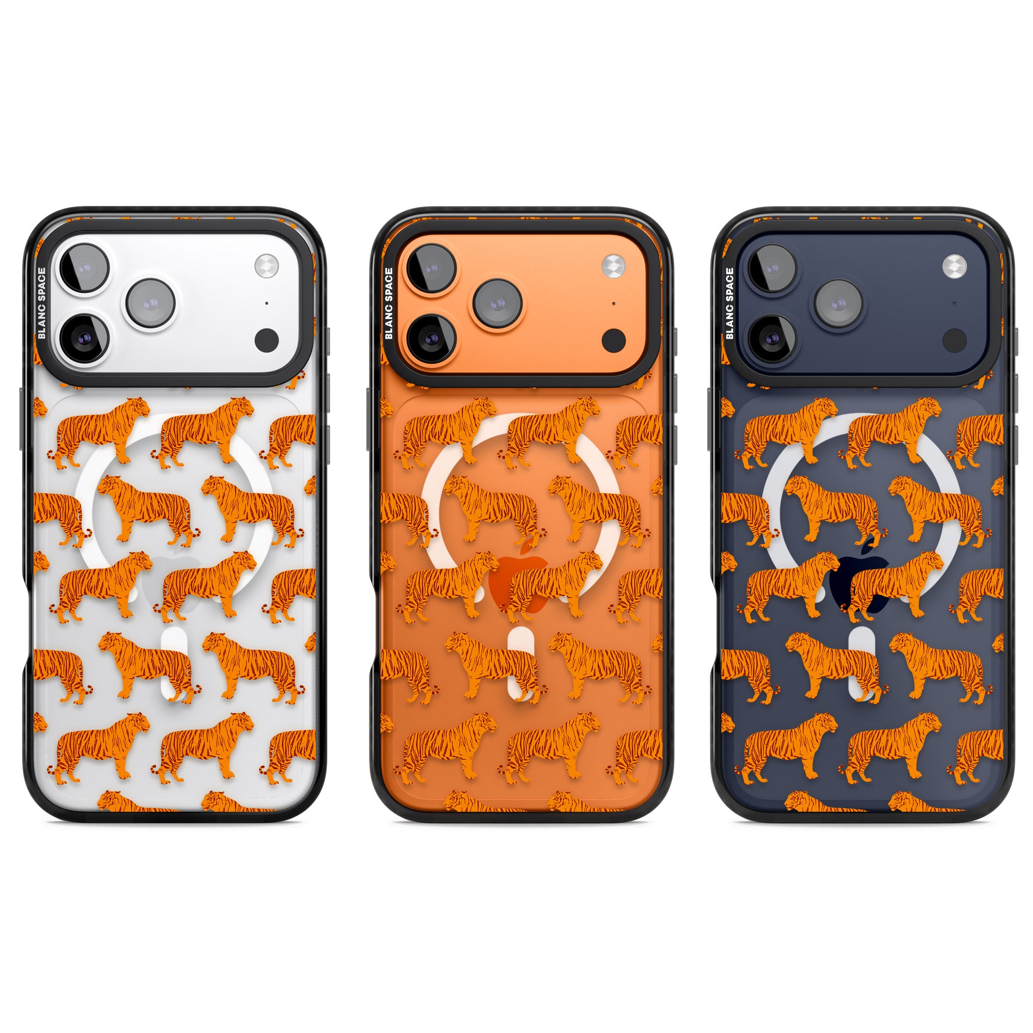 Tiger Pattern iPhone 17 Pro Impact Pro Black Phone Case APT Impact Protection