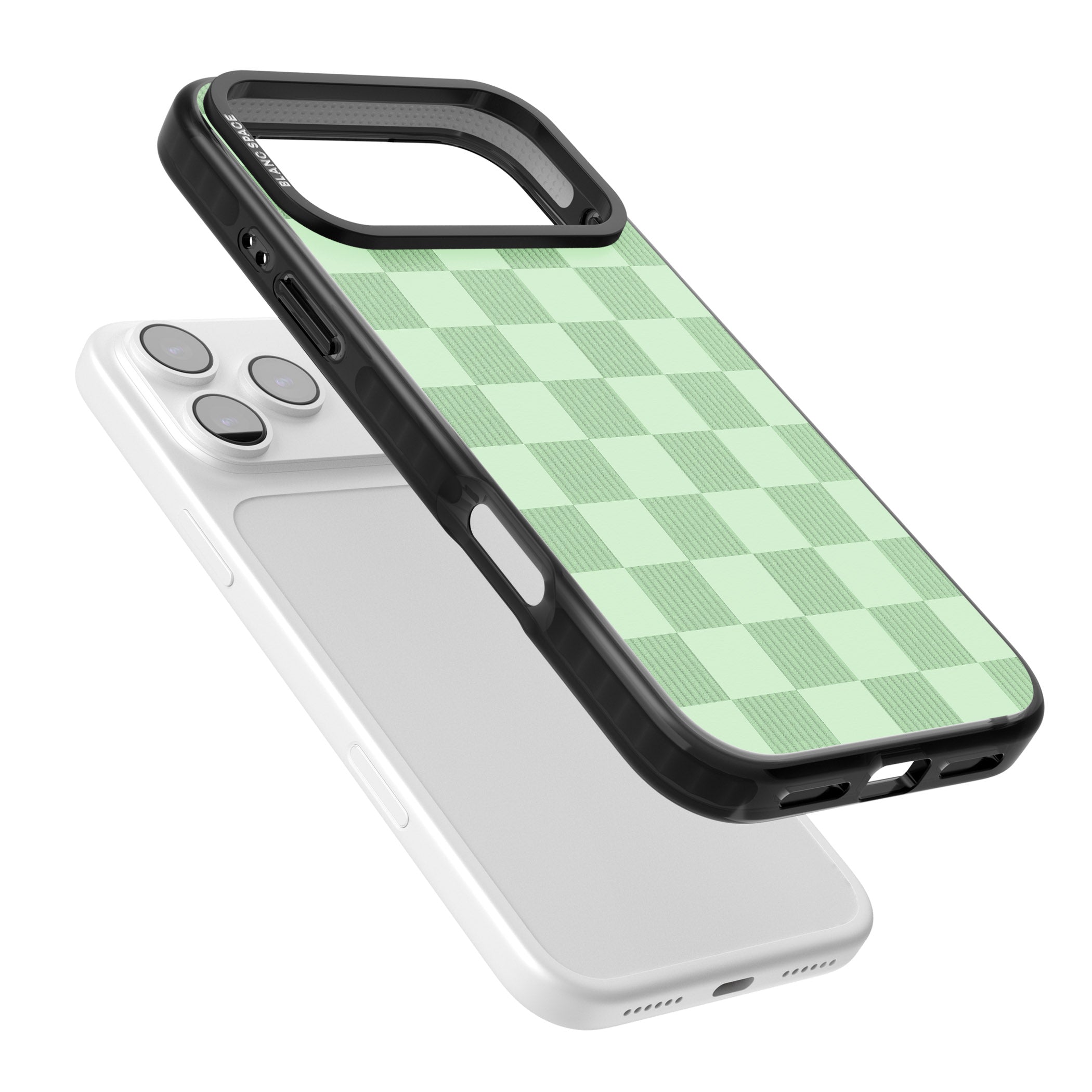 Seafoam Checkered iPhone 17 Pro Max Impact Pro Black Phone Case Colours