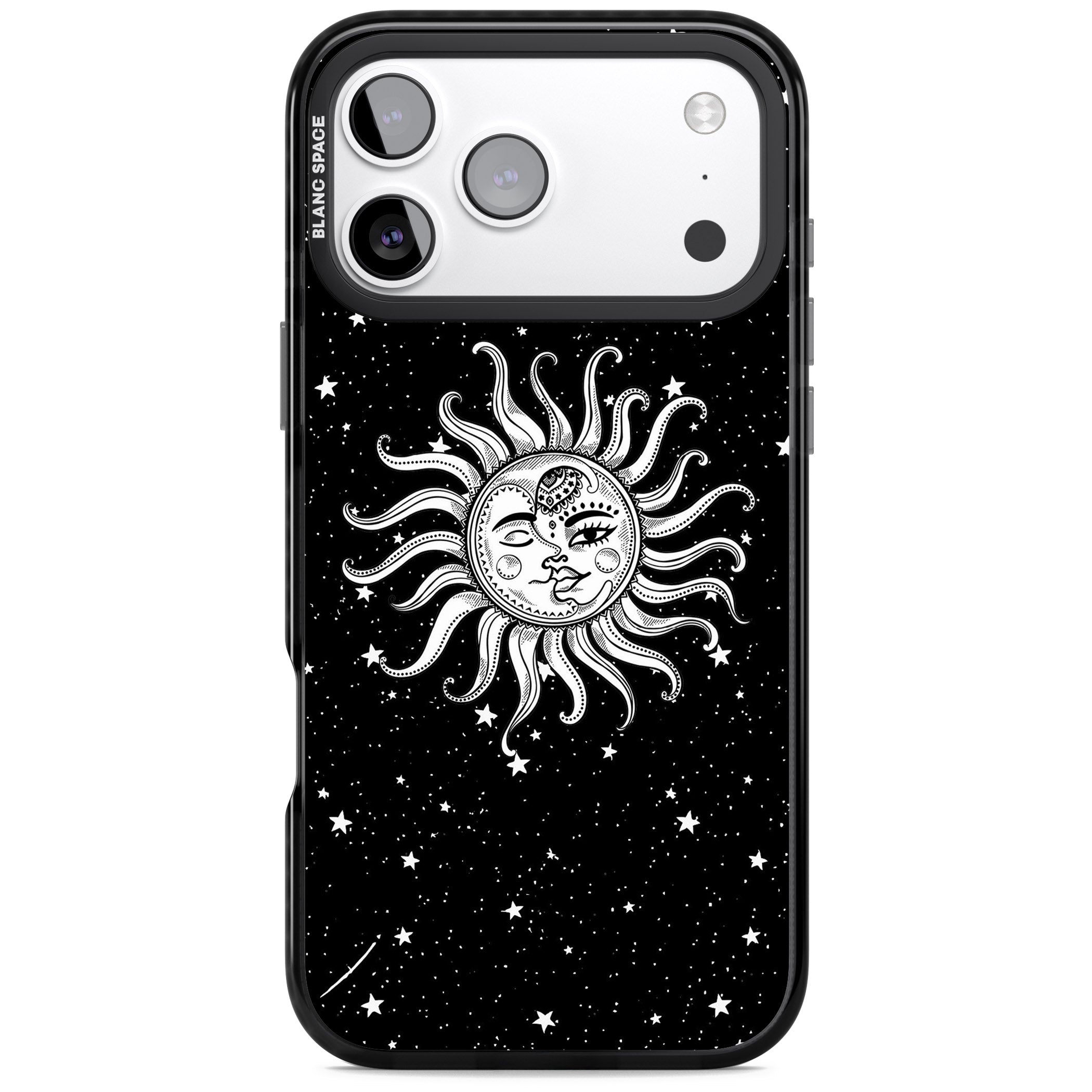 Mystic Sun Moon iPhone 17 Pro Impact Pro Black Phone Case
