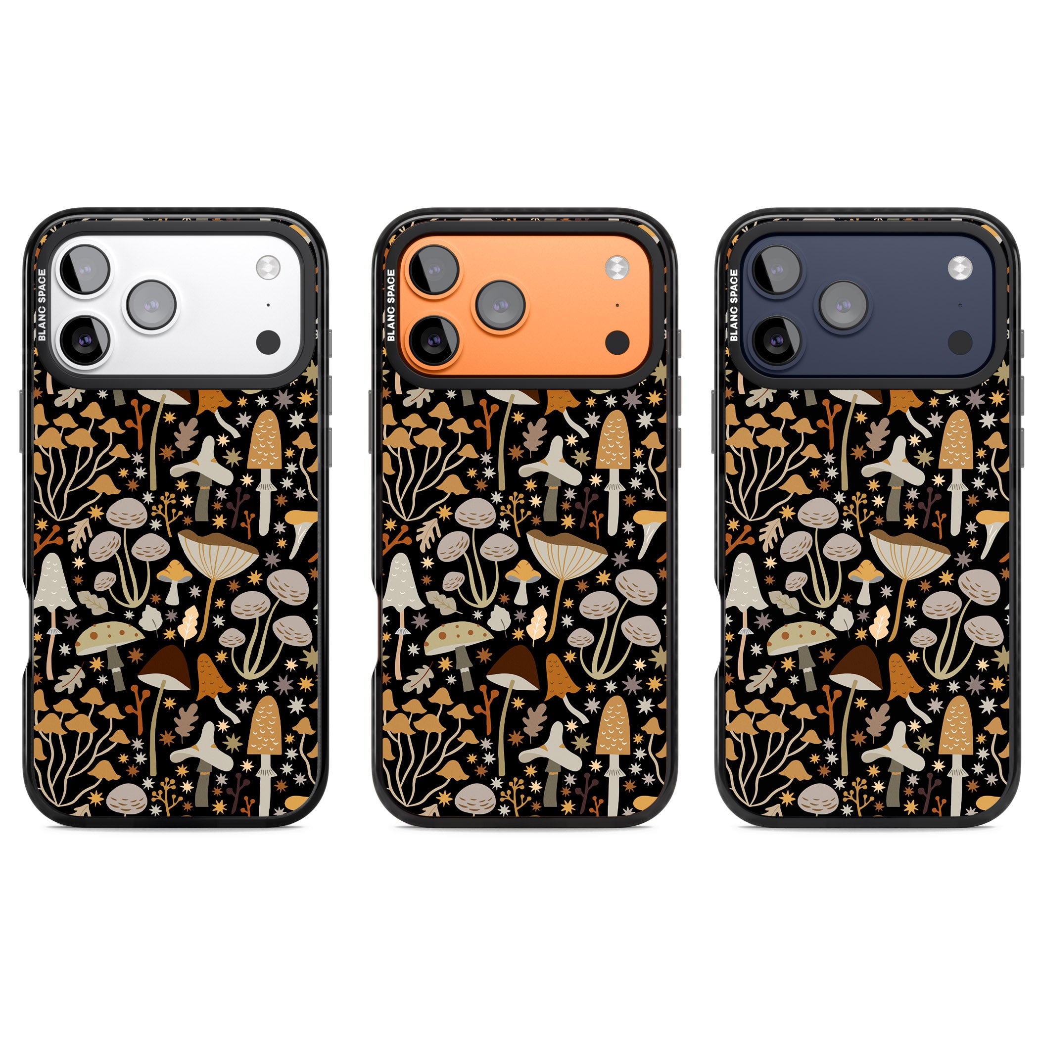 Mushroom Dream Pattern iPhone 17 Pro Impact Pro Black Phone Case APT Impact Protection