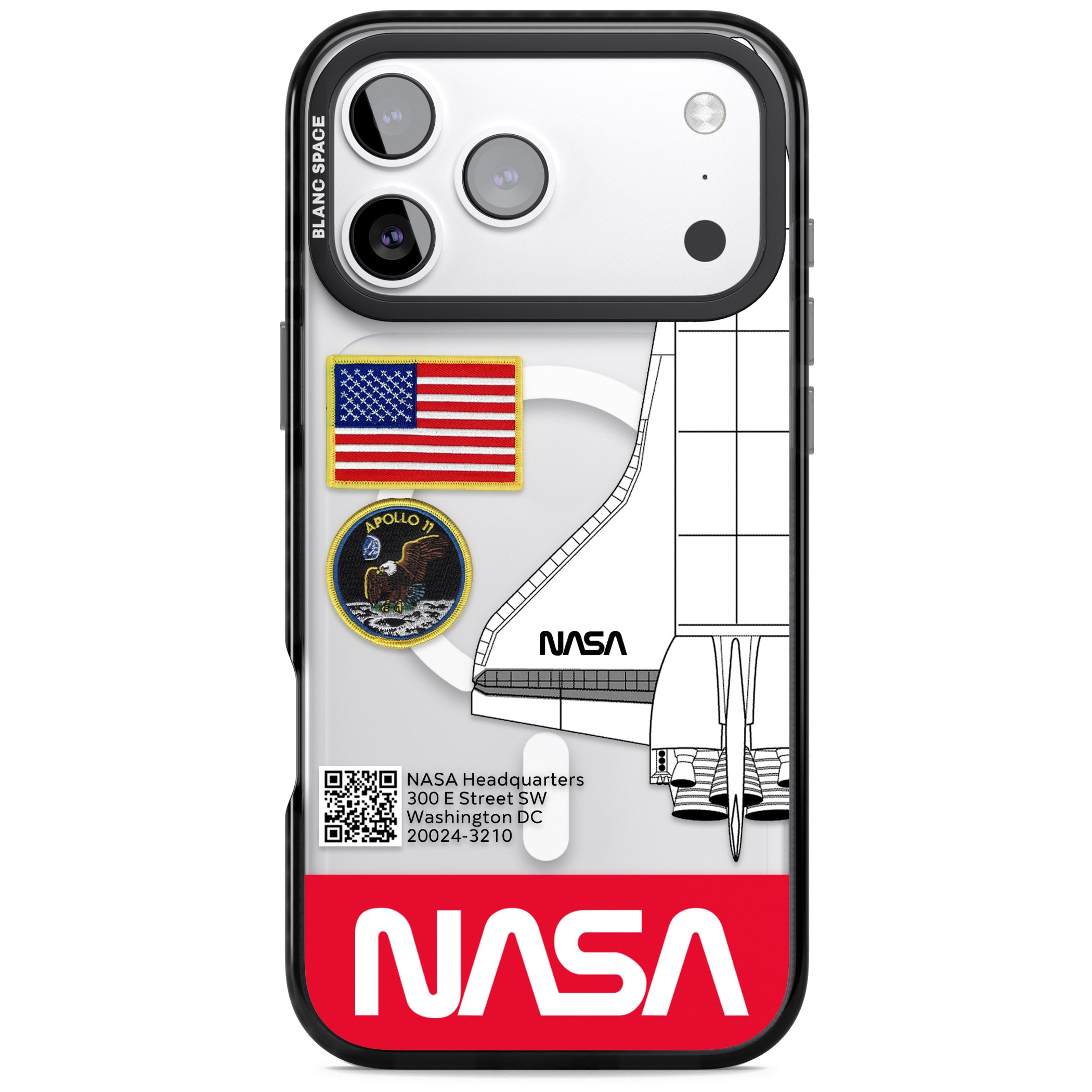 Nasa Apollo 11 iPhone 17 Pro Max Impact Pro Black Phone Case