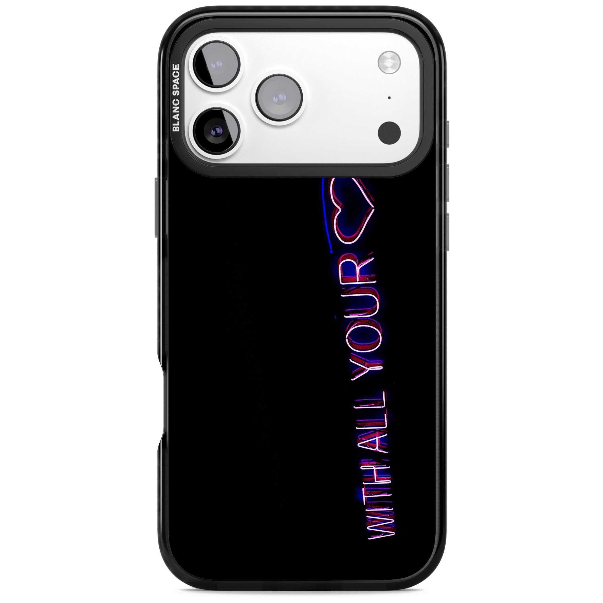 Neon Heart Script iPhone 17 Pro Impact Pro Black Phone Case