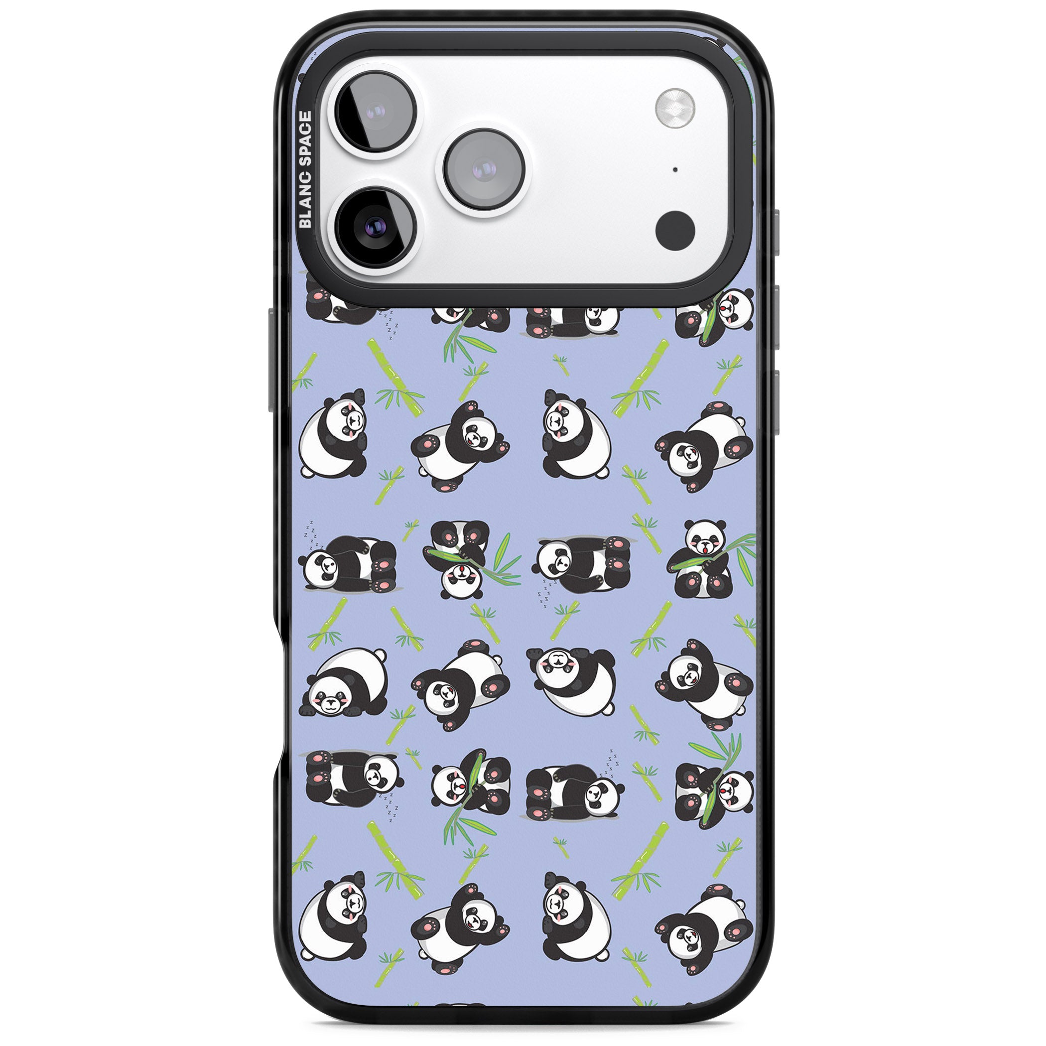 Panda Pattern iPhone 17 Pro Max Impact Pro Black Phone Case