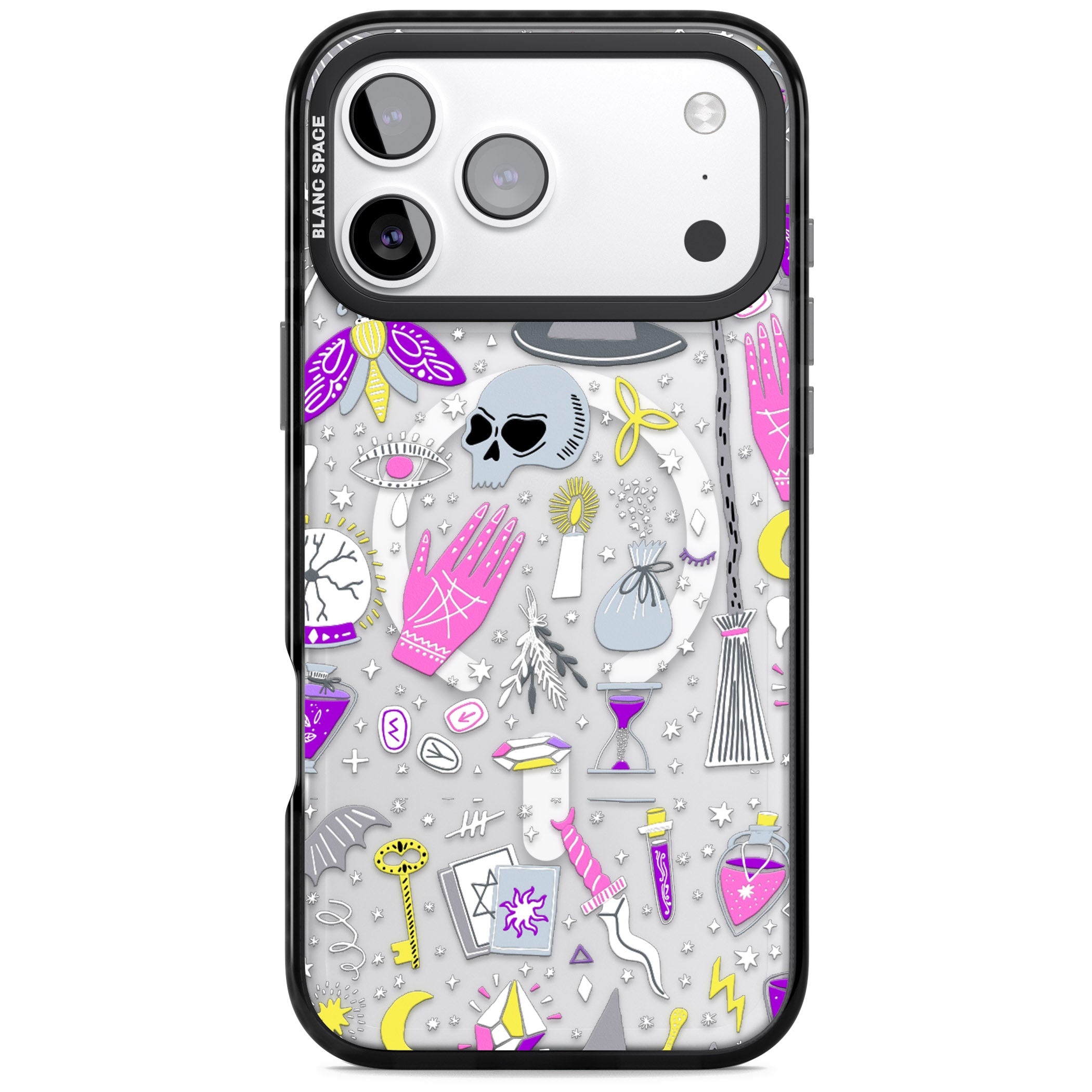 Black Magic Pattern iPhone 17 Pro Max Impact Pro Black Phone Case