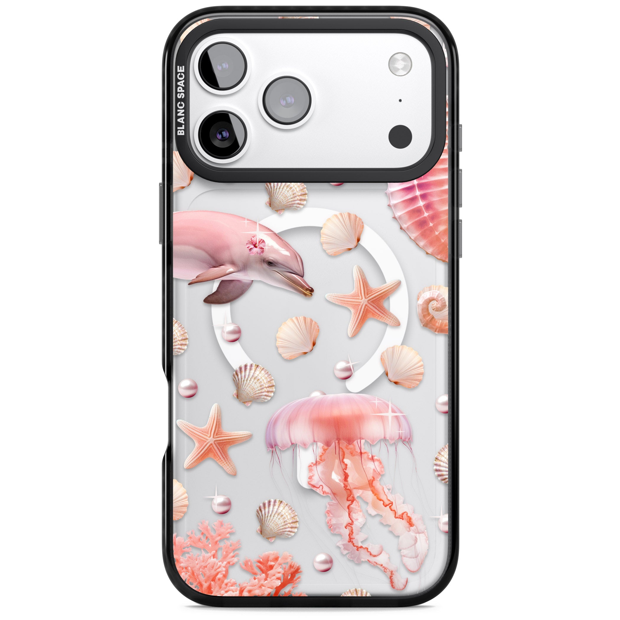 Pink Sealife iPhone 17 Pro Max Impact Pro Black Phone Case
