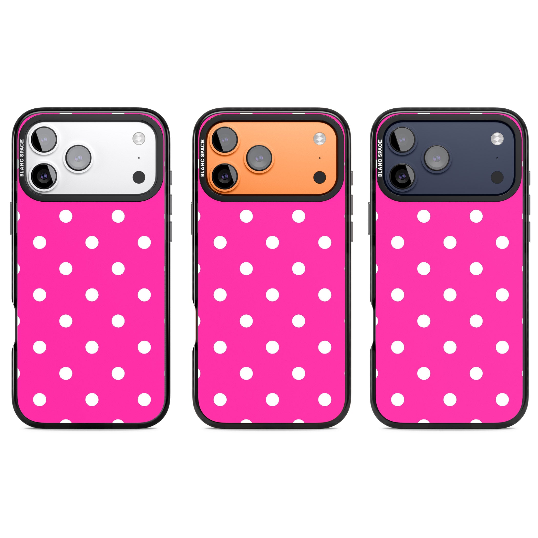 Pink Polka Dot iPhone 17 Pro Impact Pro Black Phone Case APT Impact Protection