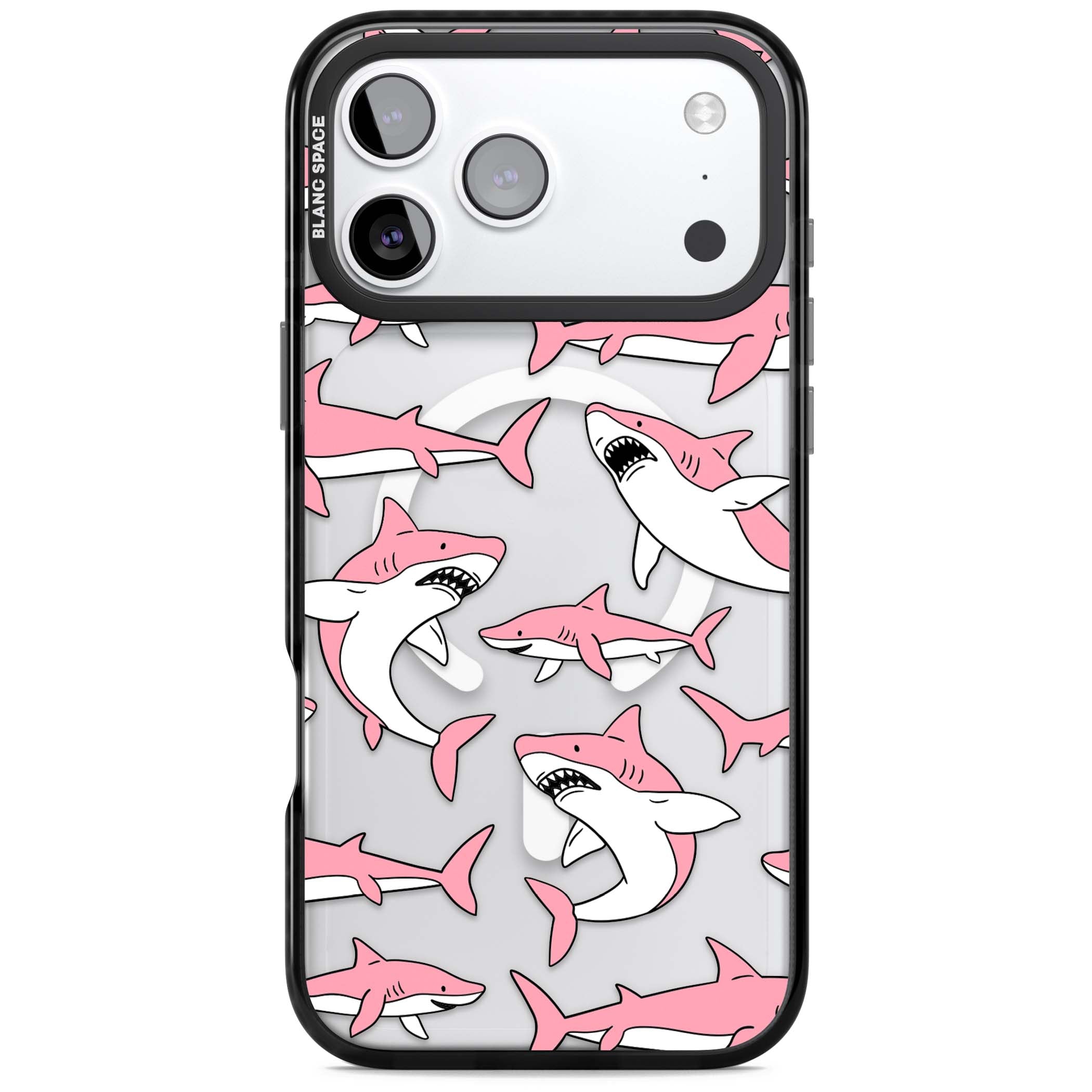 Bubblegum Sharks for her iPhone case | Black Impact Magsafe case for iPhone 17 Pro, iPhone 17 Pro Max