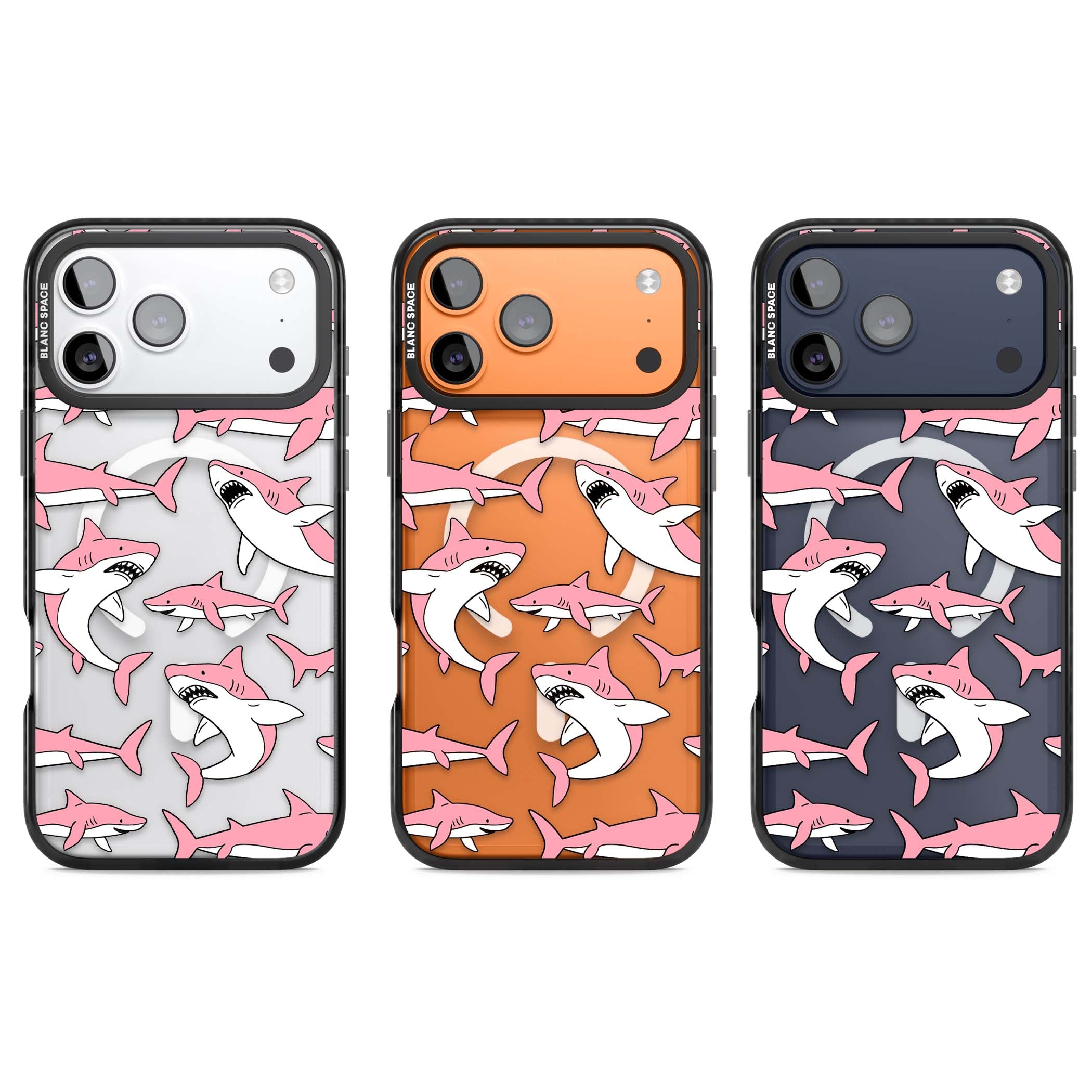 Bubblegum Sharks for her iPhone case | Black Impact Magsafe case for iPhone 17 Pro, iPhone 17 Pro Max