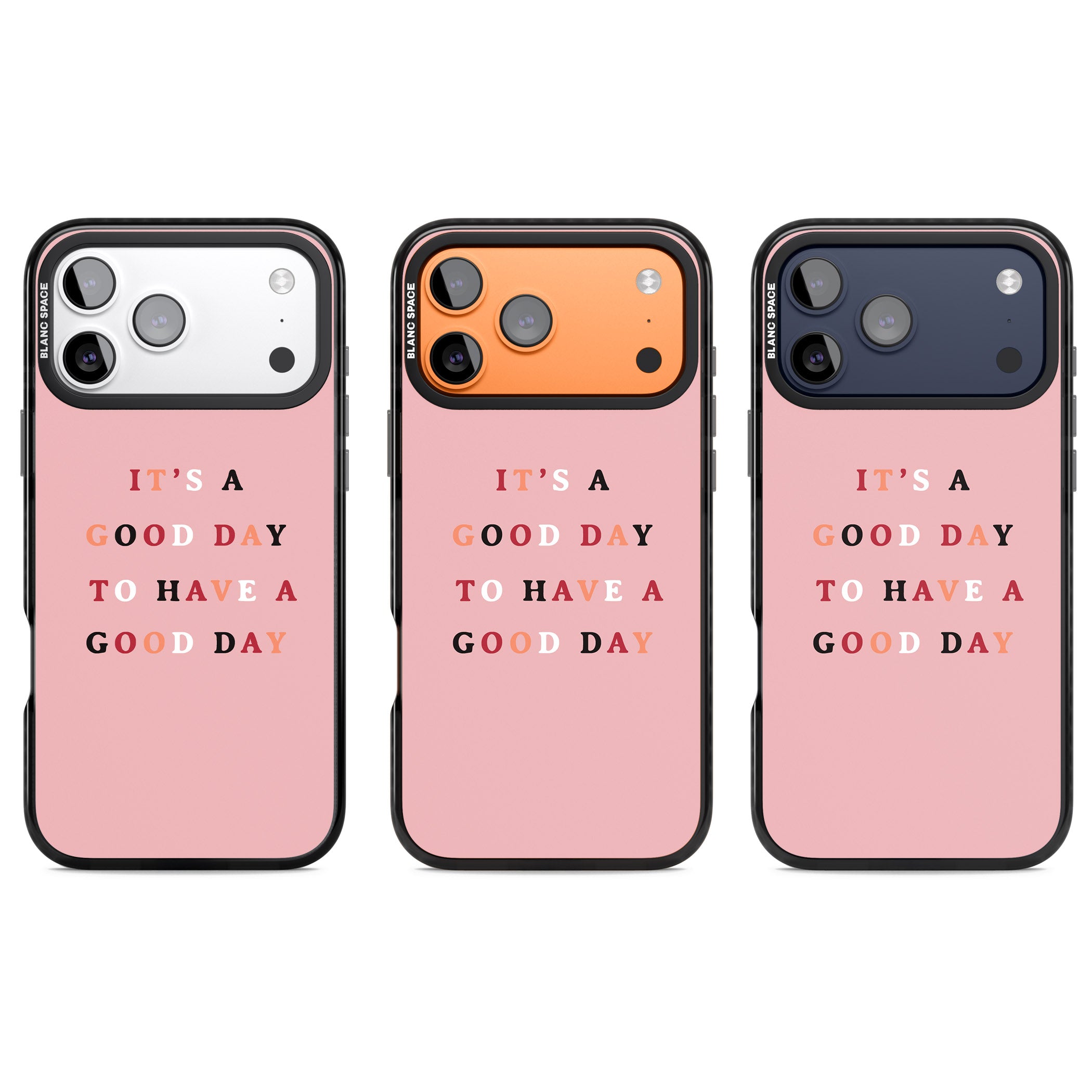 Good Day Pink Quote iPhone 17 Pro Impact Pro Black Phone Case APT Impact Protection